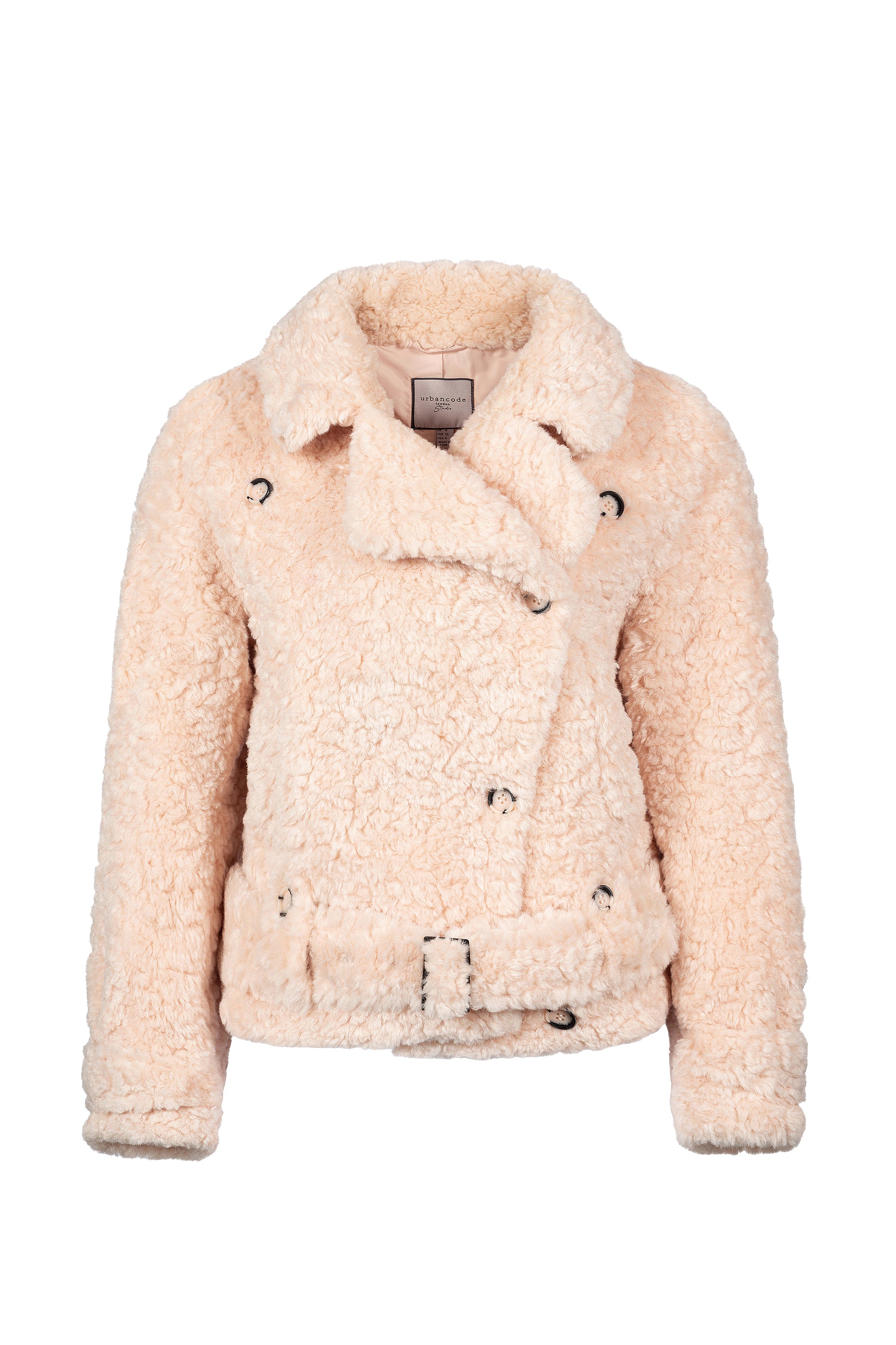 Peach faux cheap fur jacket