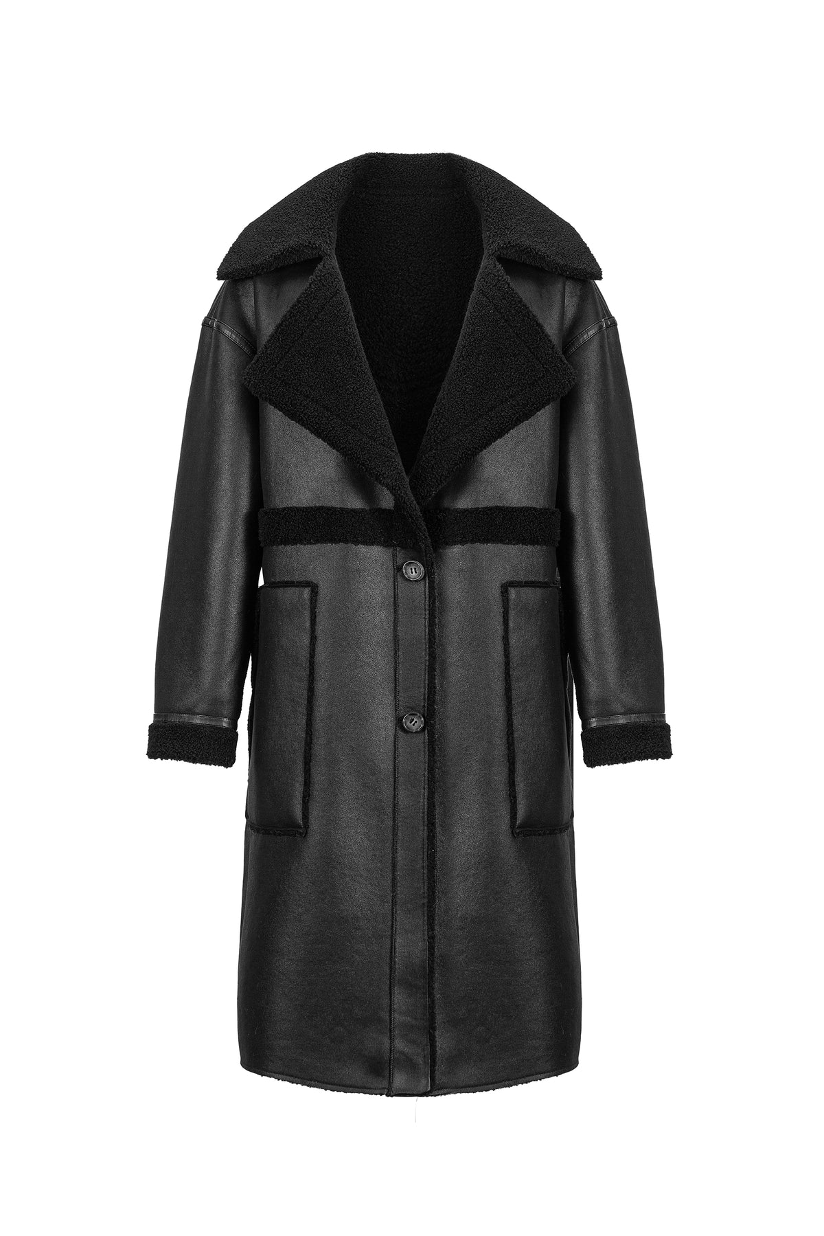 Reversible Teddy-Coat in Black