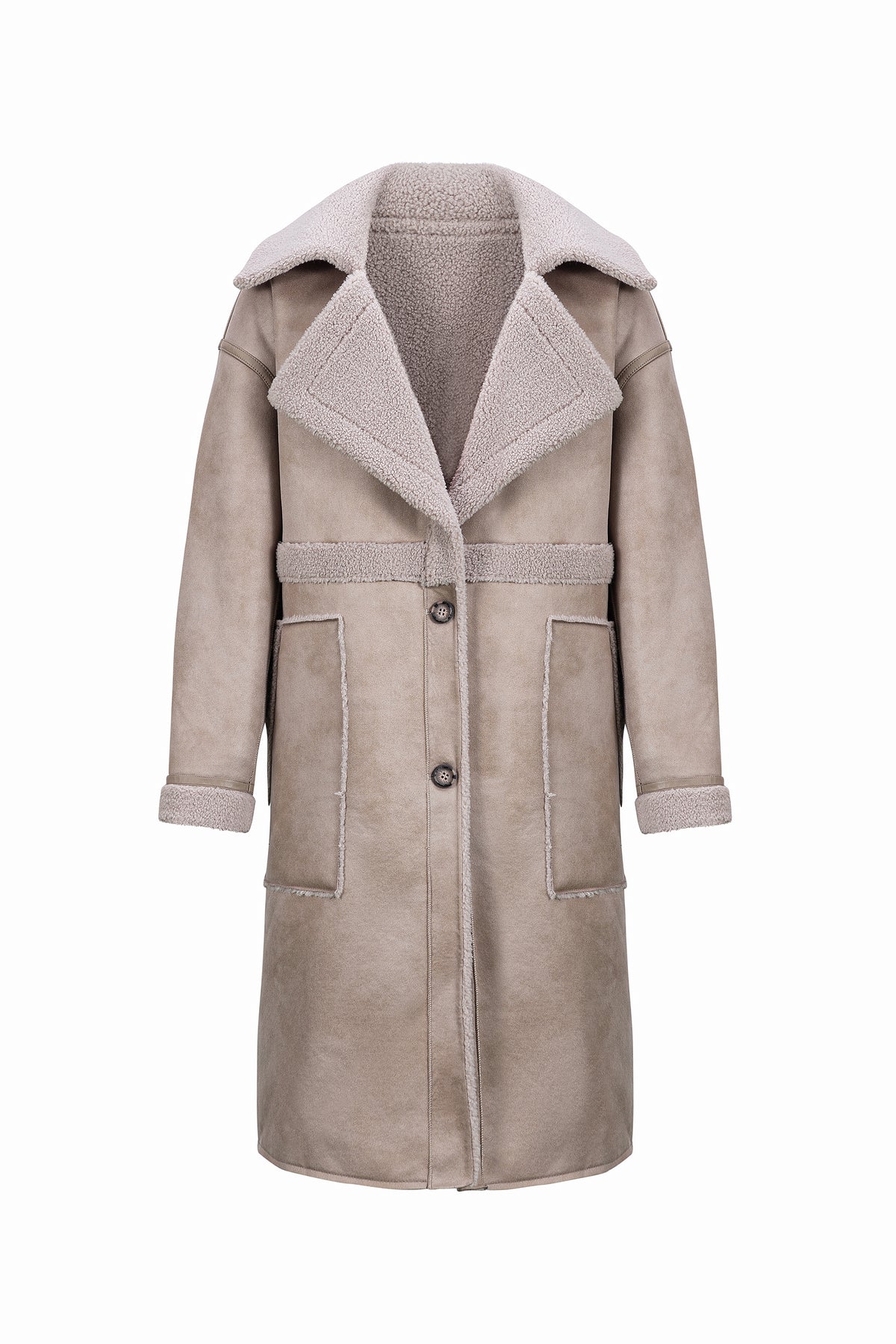 Reversible Teddy-Coat in Grey