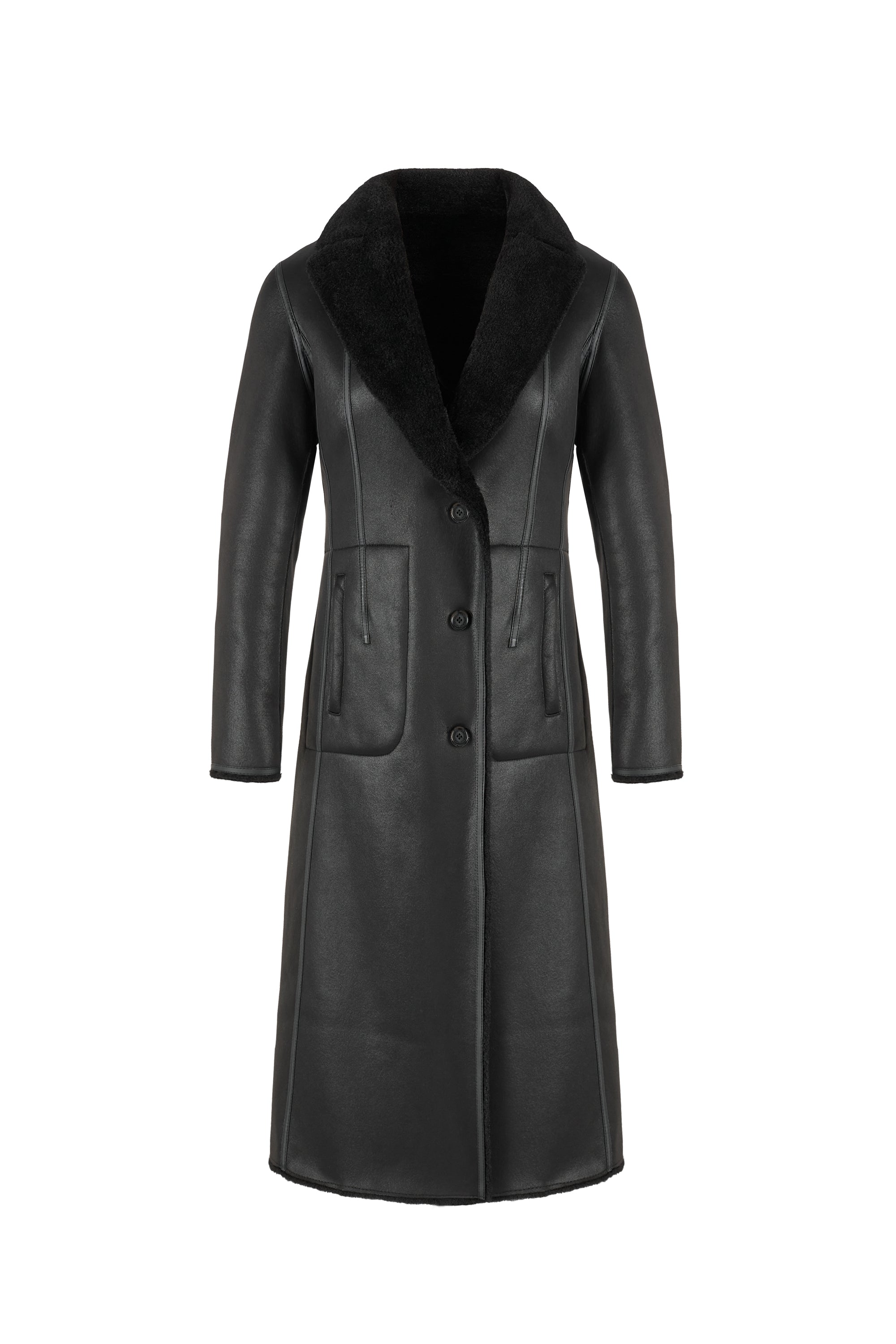 Reversible Fitted coat in Black Urbancode London