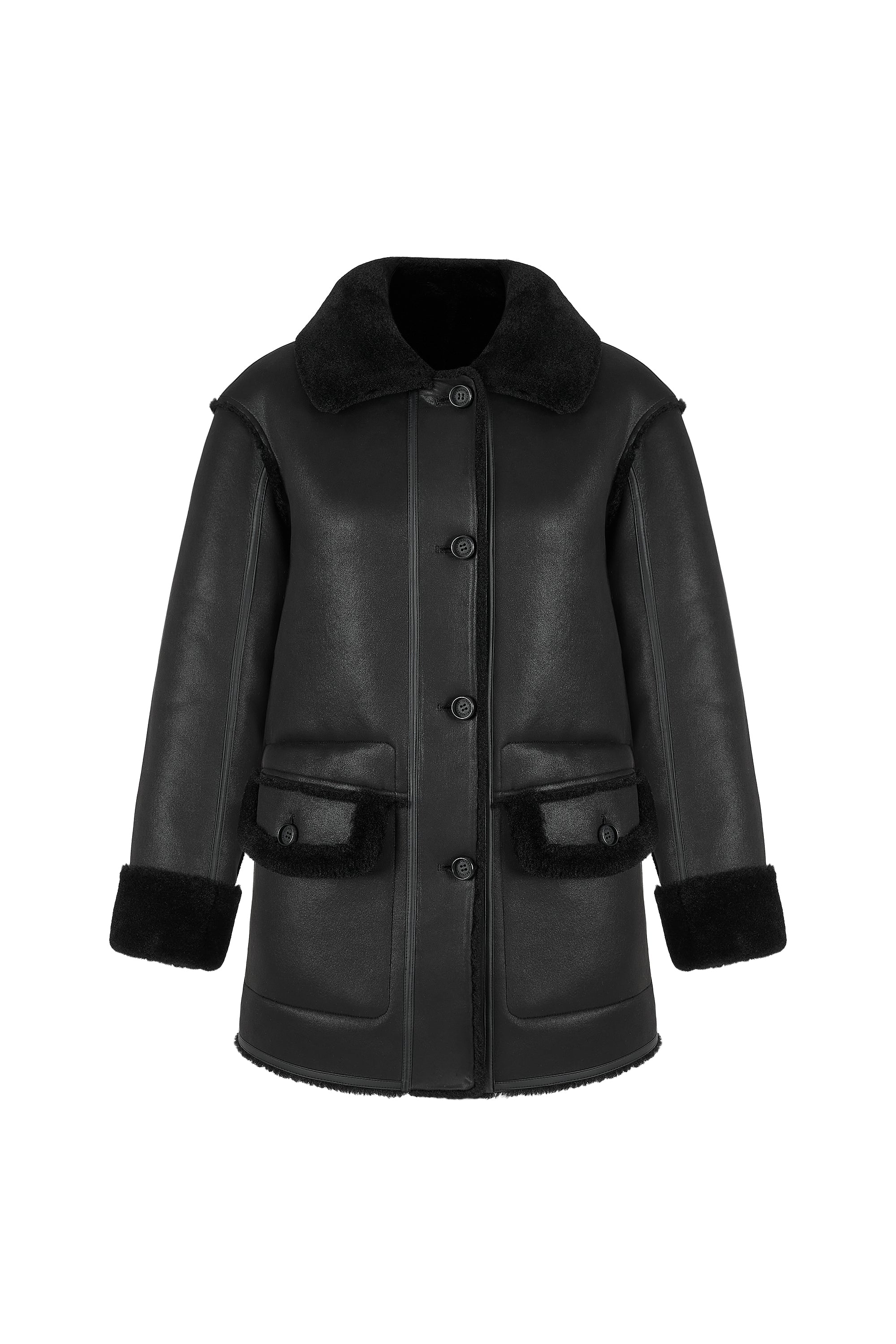 Reversible Car Coat in Black Urbancode London