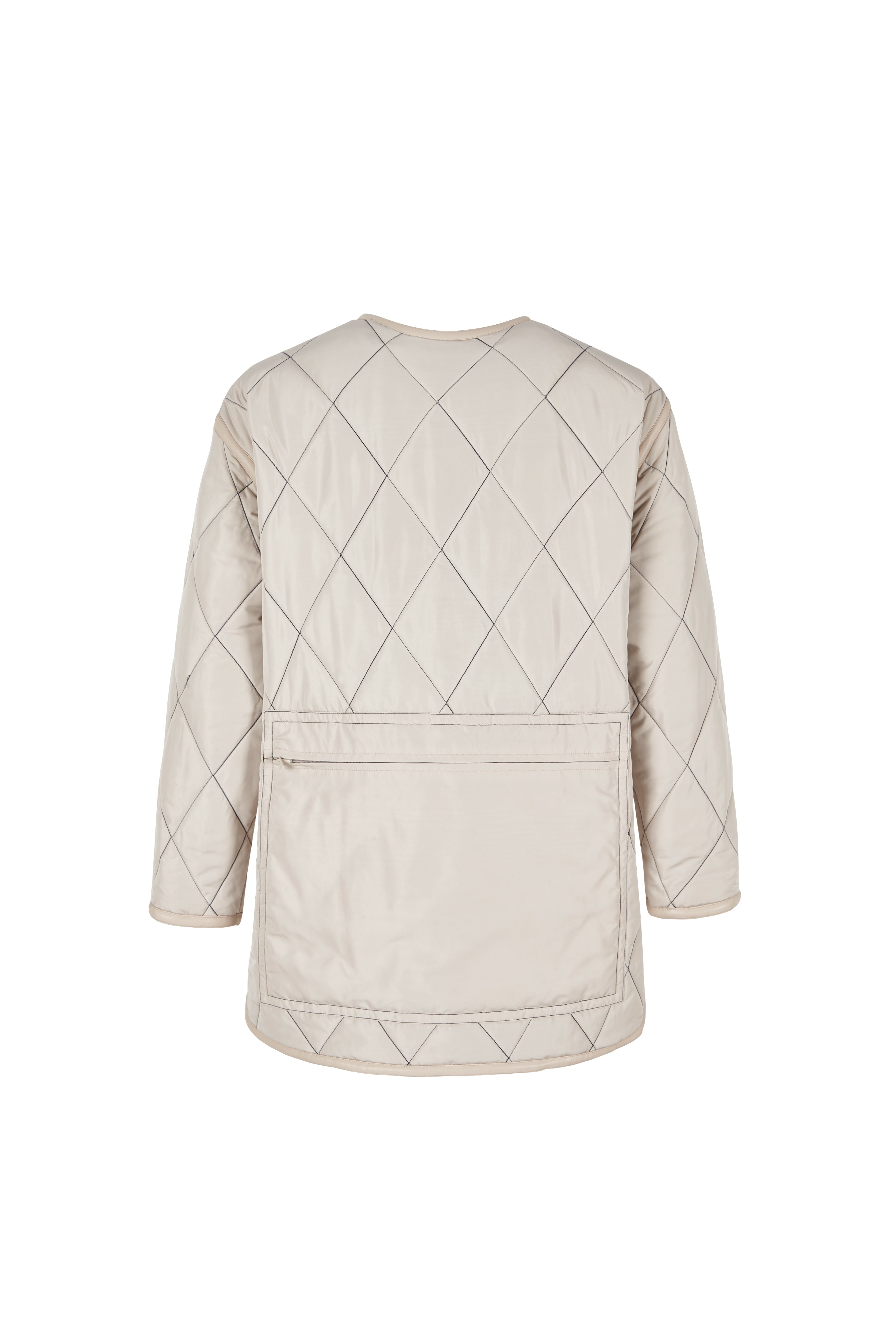 Reversible Quilted Jacket in Navy/Bone