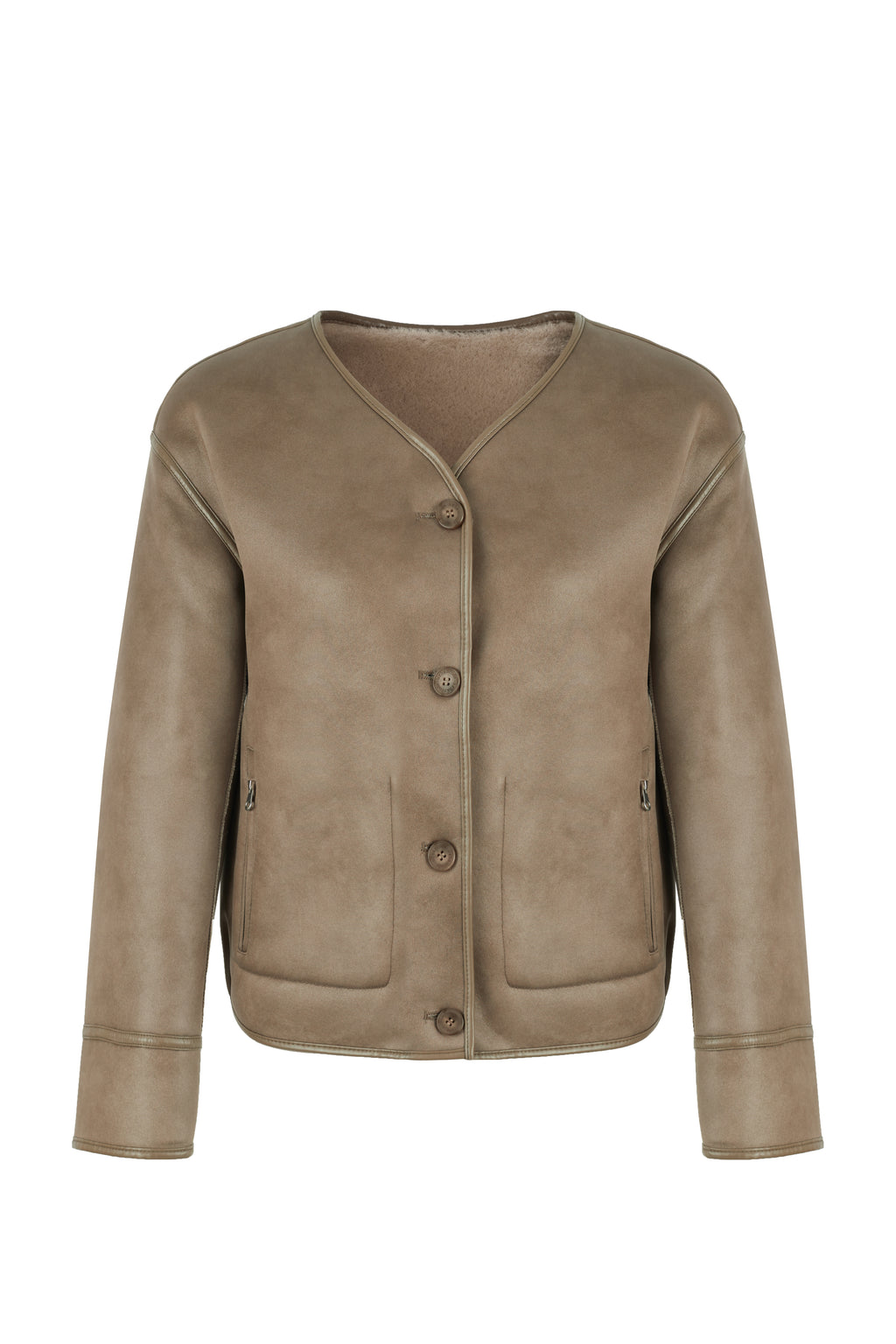 Reversible Blouson in Taupe