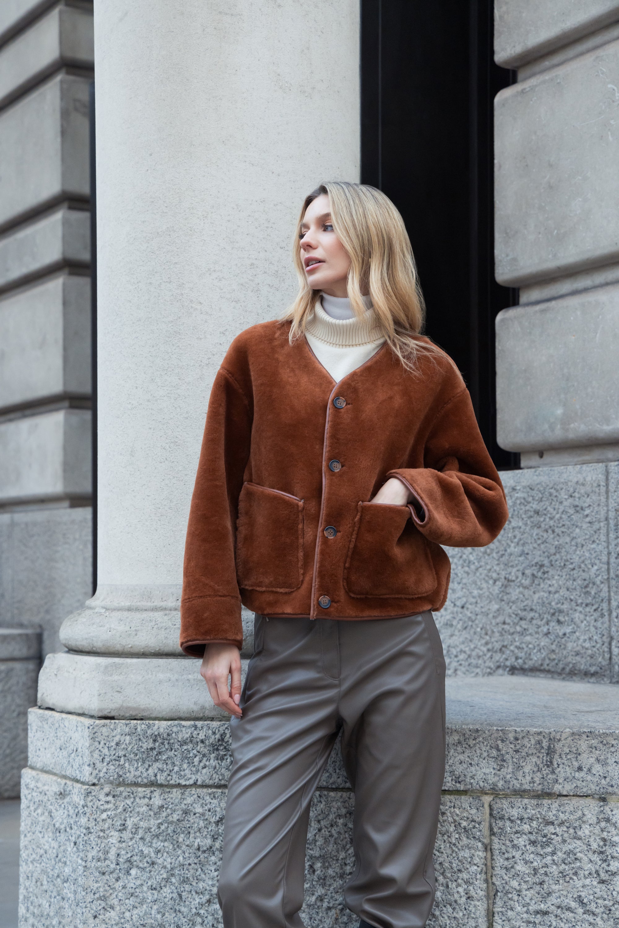 Reversible Blouson in Toffee