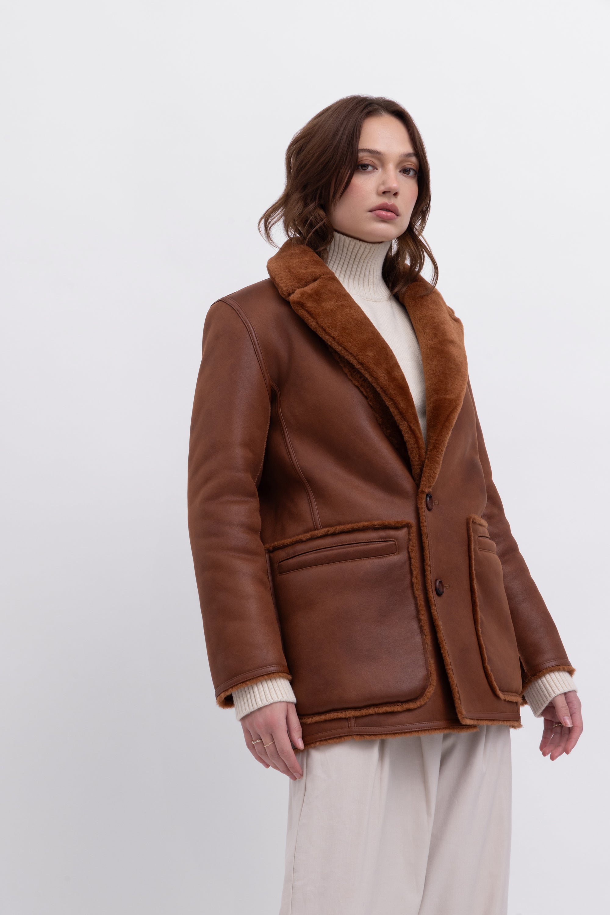 Reversible Blazer in Toffee