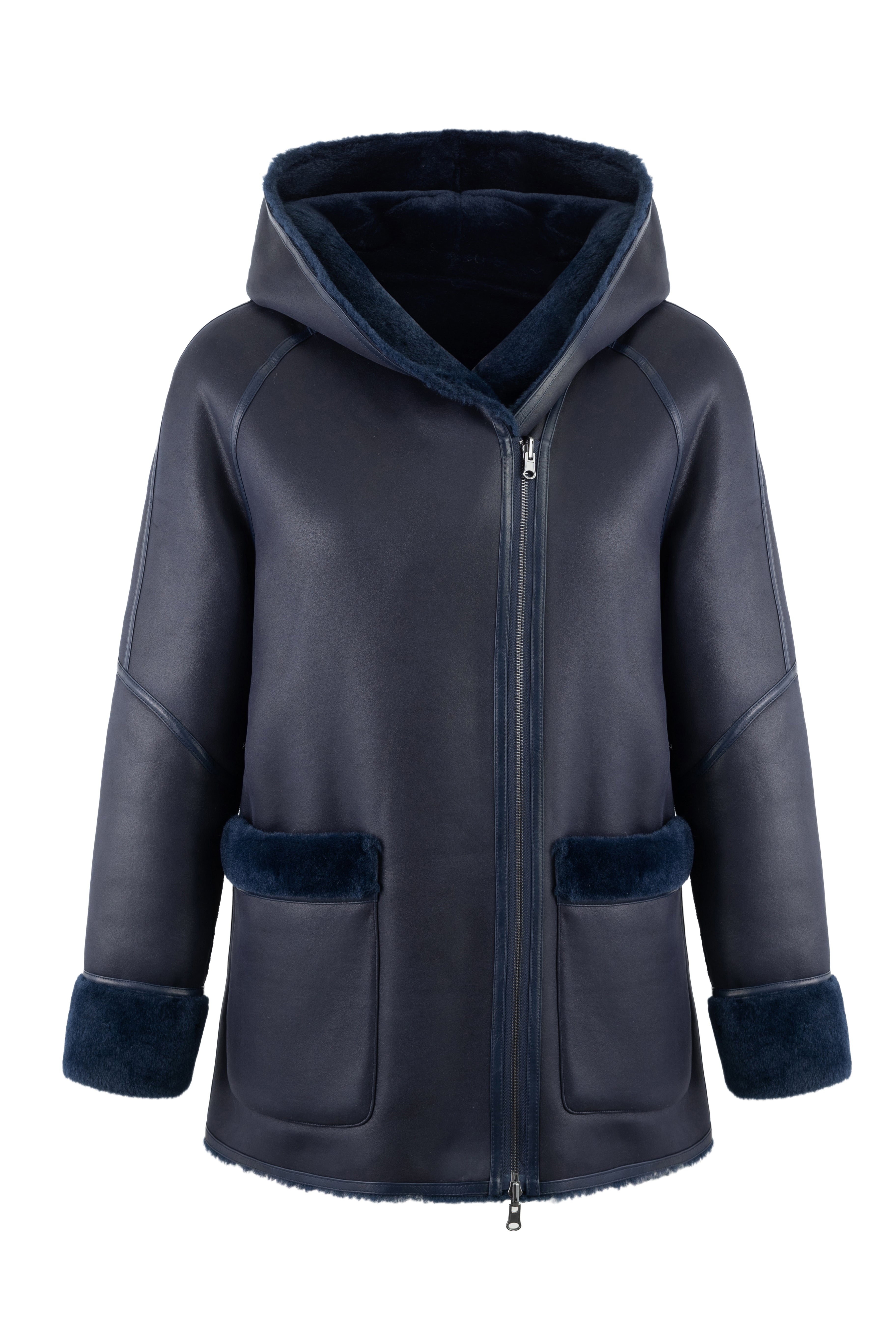 Reversible Hooded Jacket in Navy