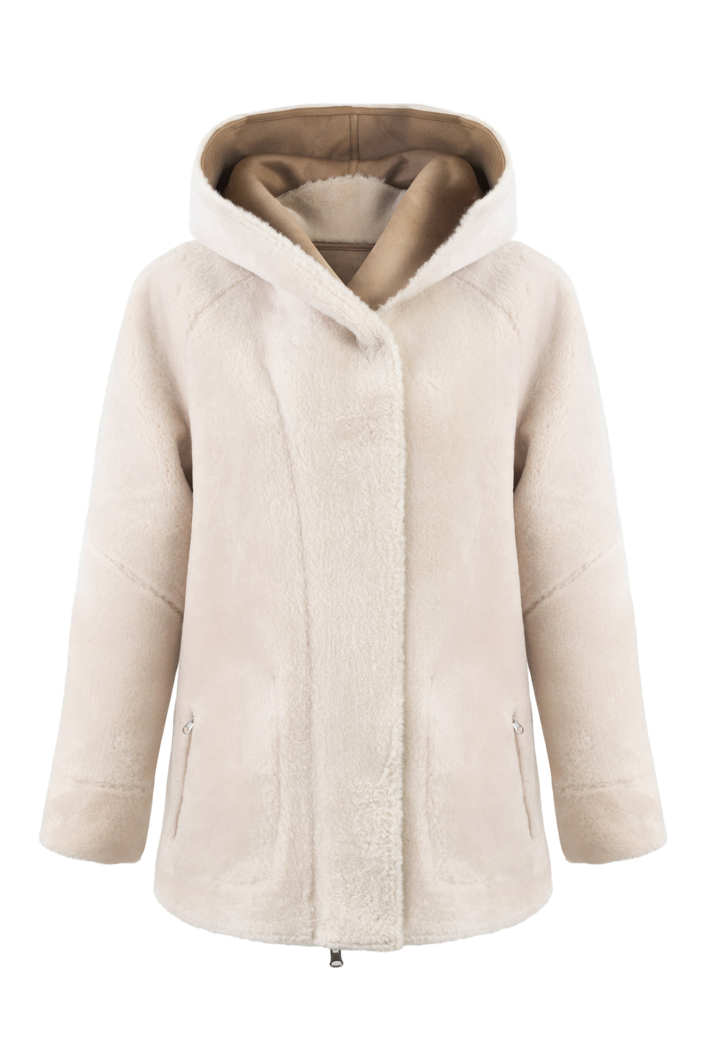 Reversible Hooded Jacket in Rice