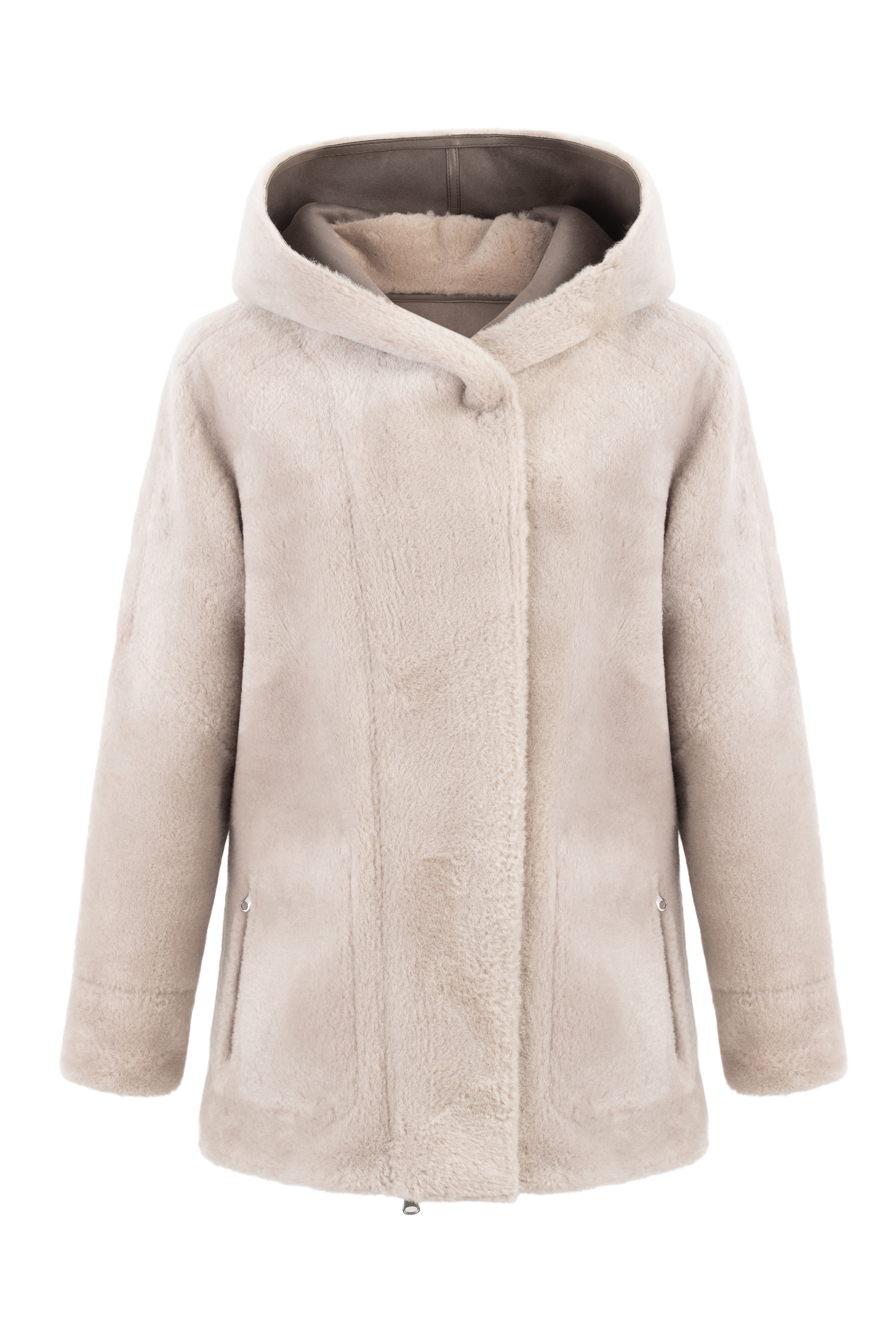 Reversible Hooded Jacket in Taupe