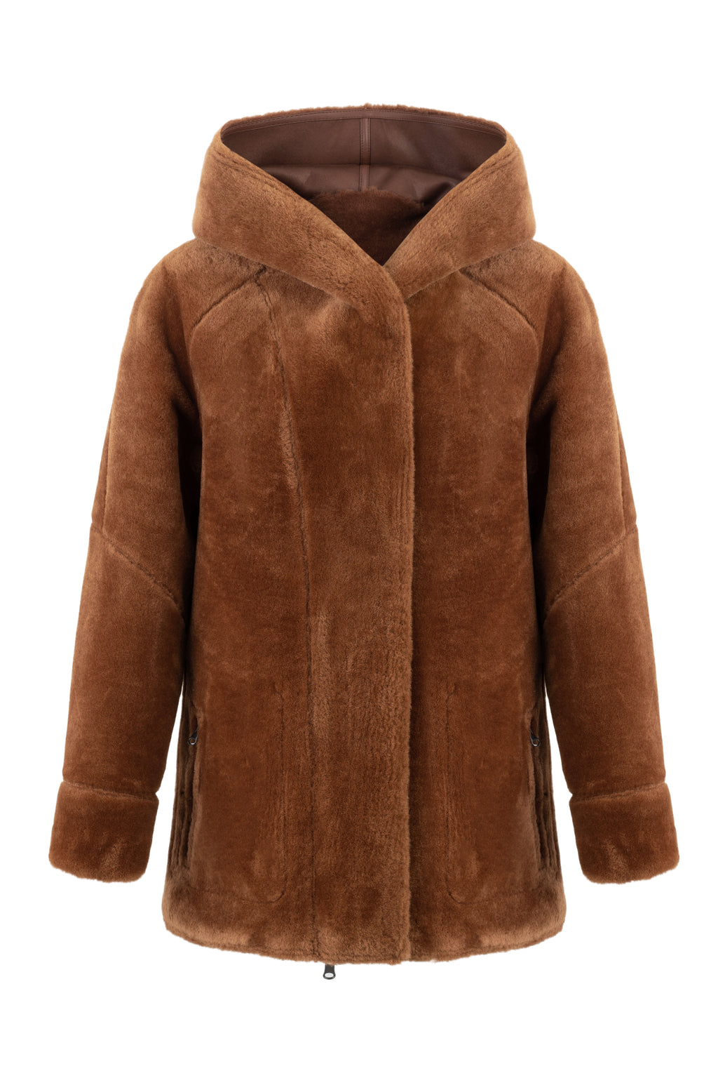 Reversible Hooded Jacket in Toffee