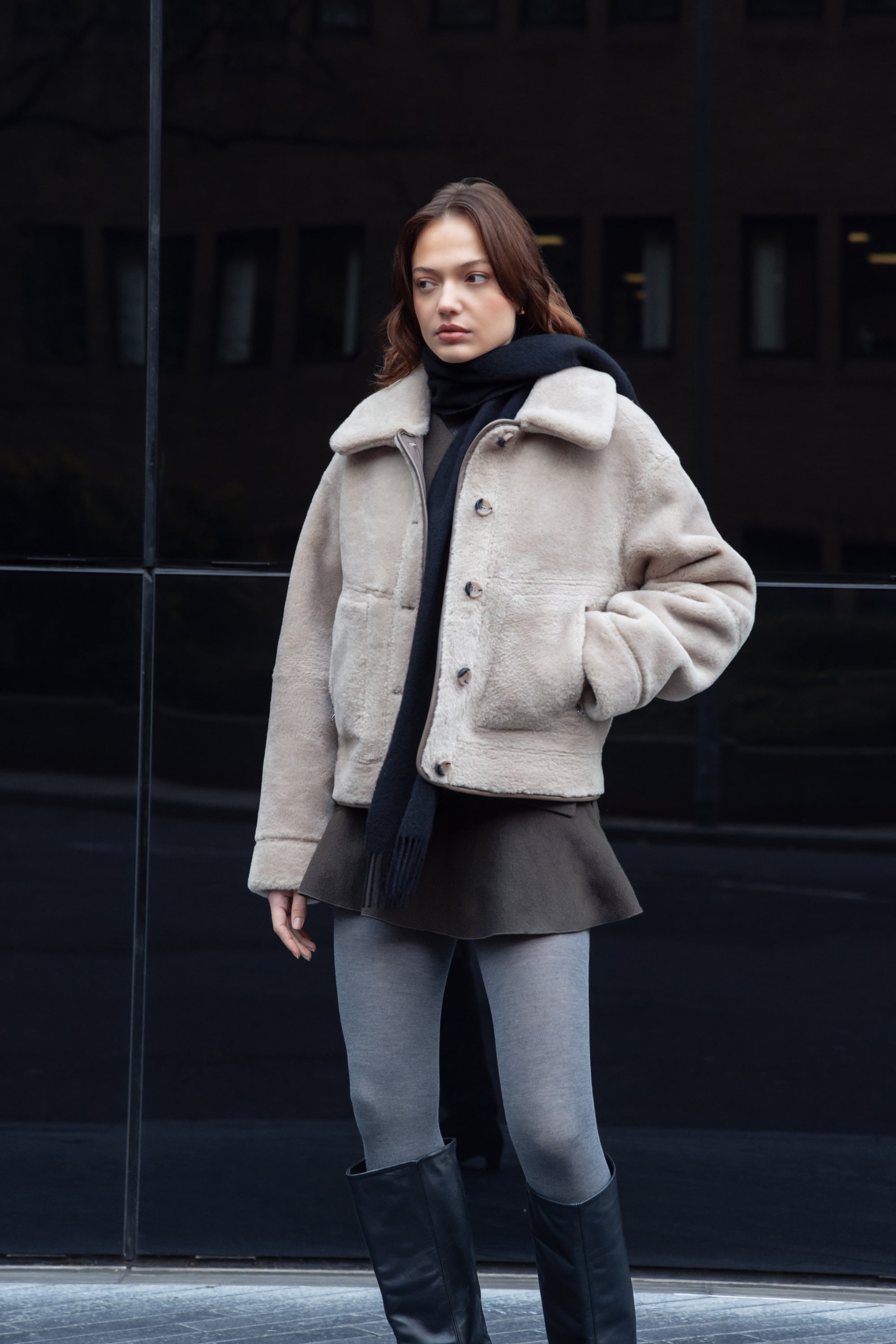 Reversible Jacket in Taupe