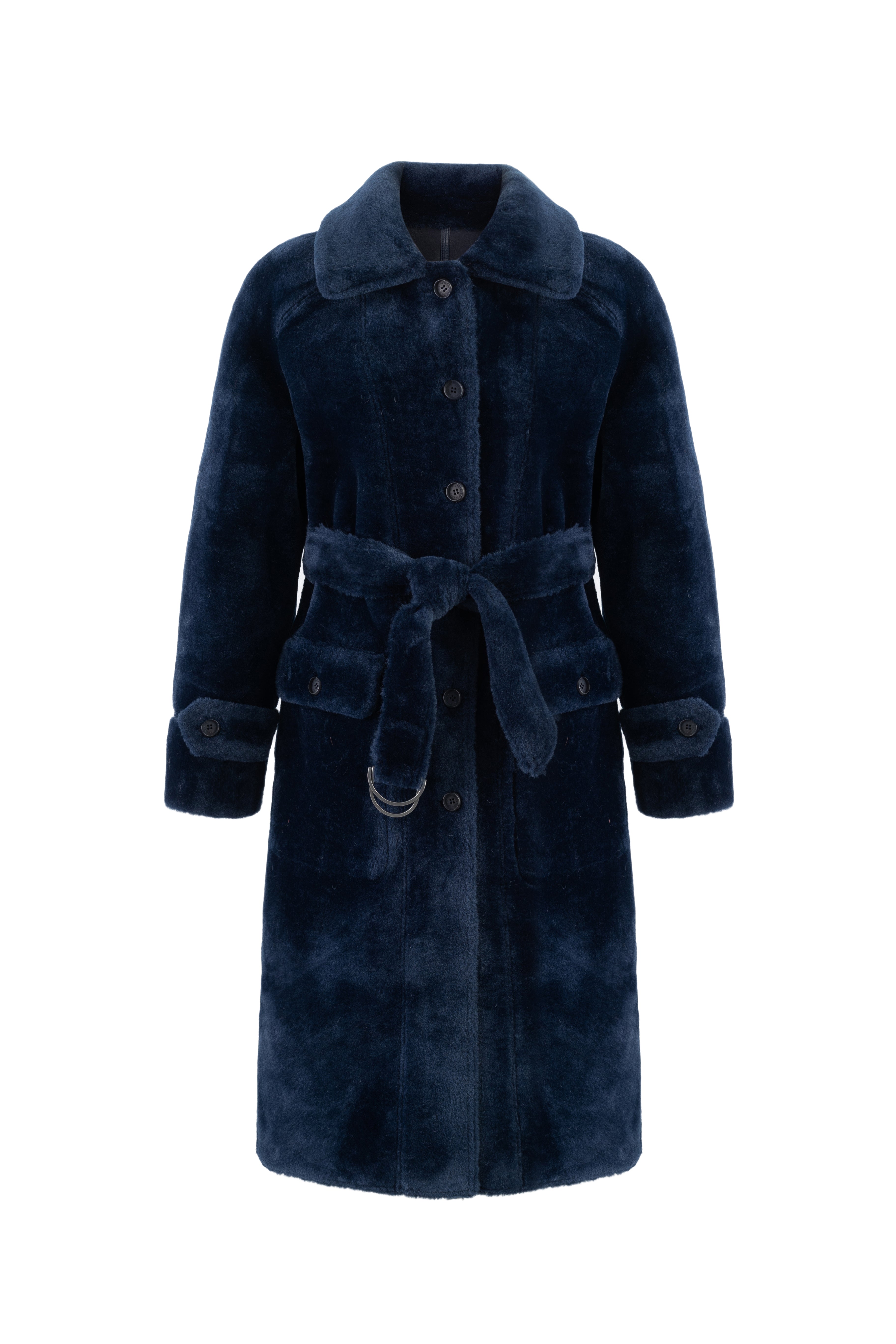 Reversible Raglan Coat in Navy