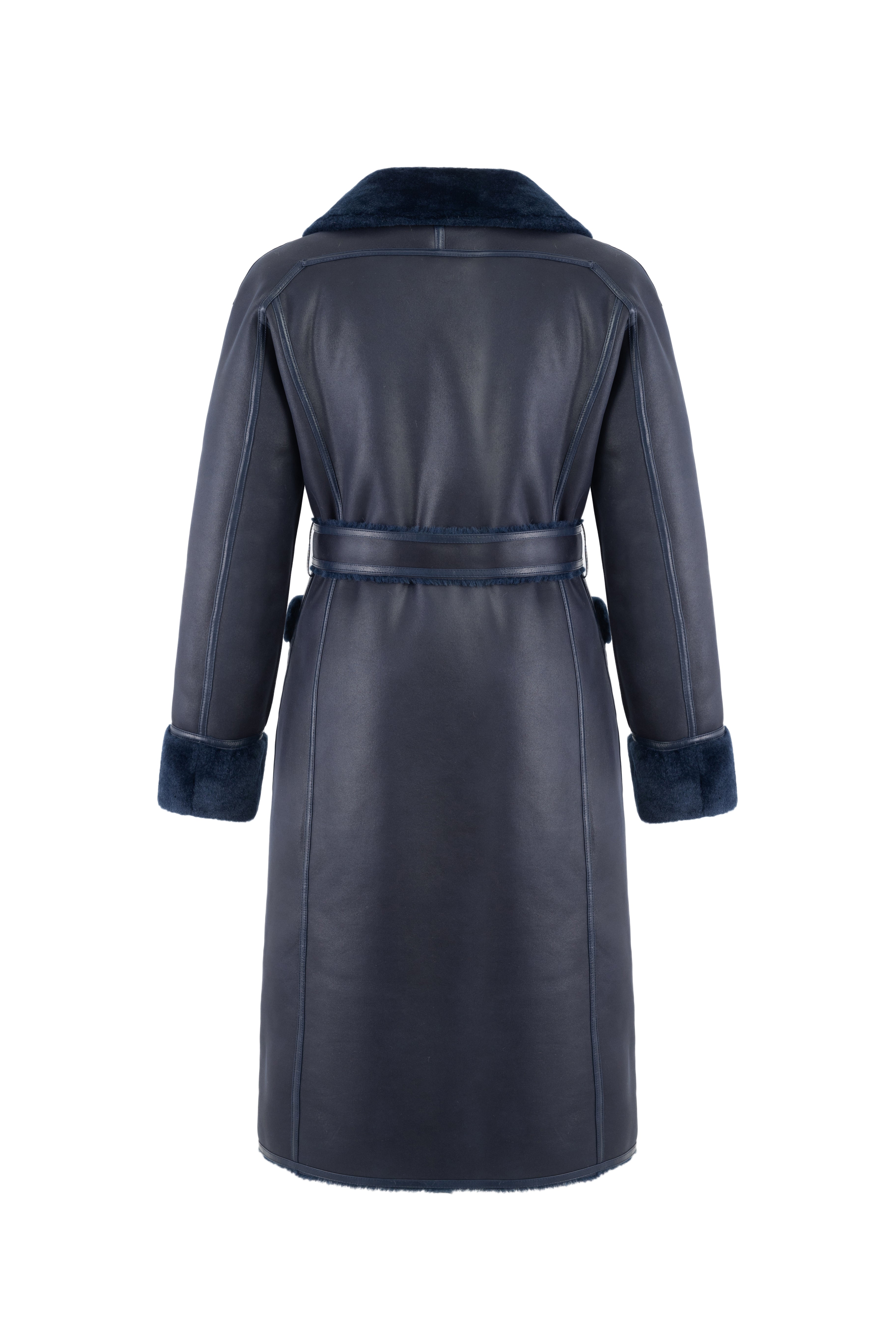 Reversible Raglan Coat in Navy