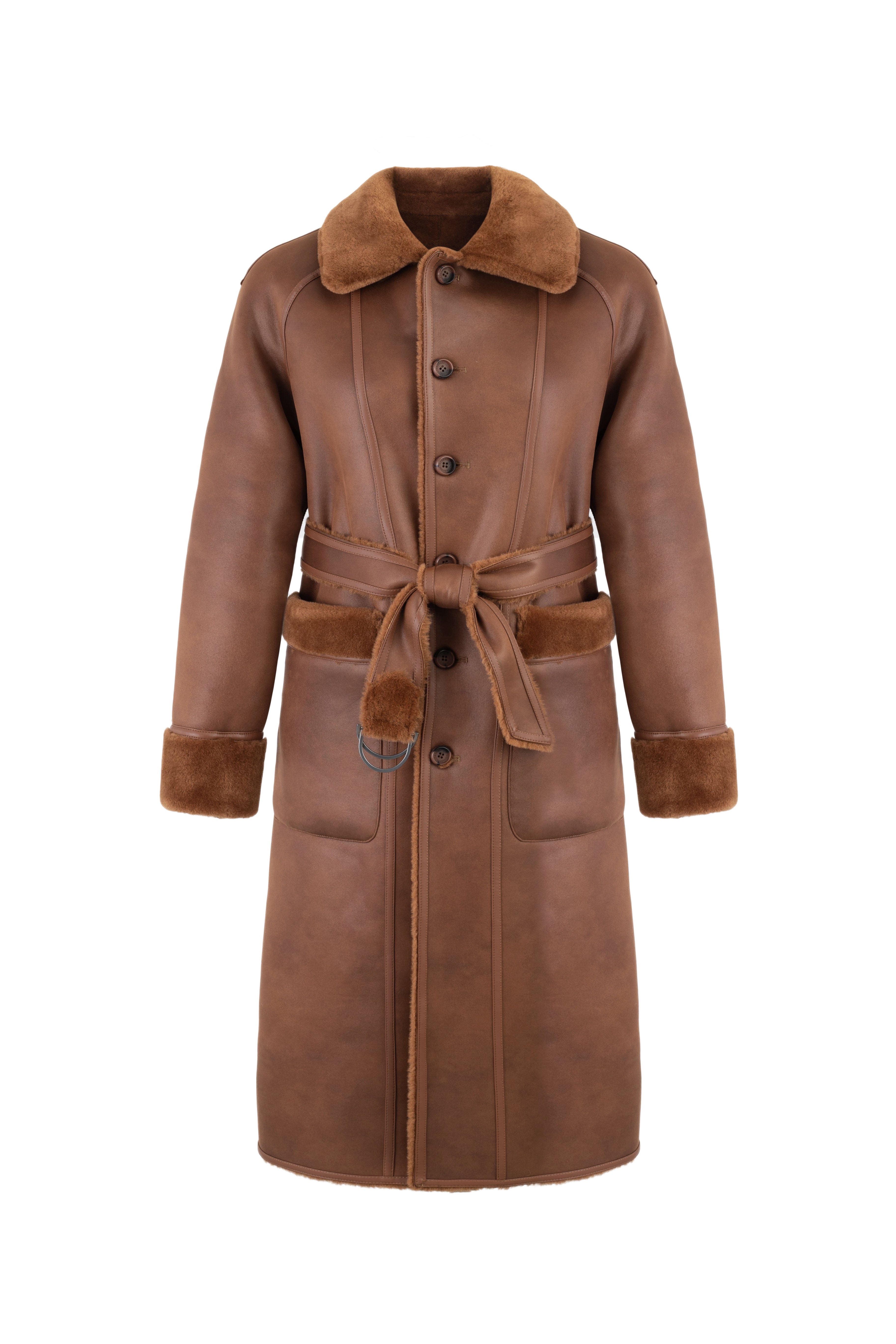 Reversible Raglan Coat in Toffee