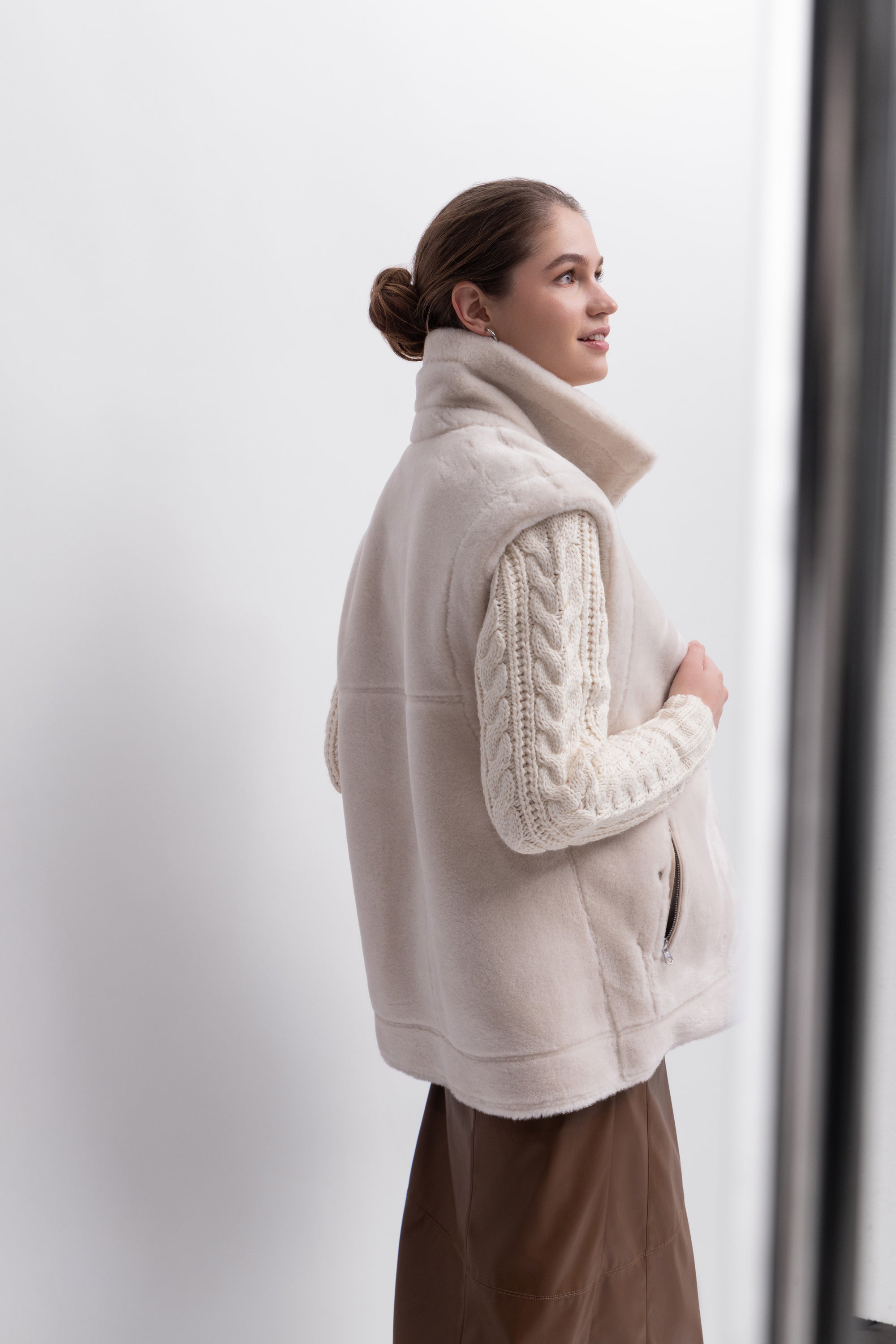 Reversible Gilet in Rice