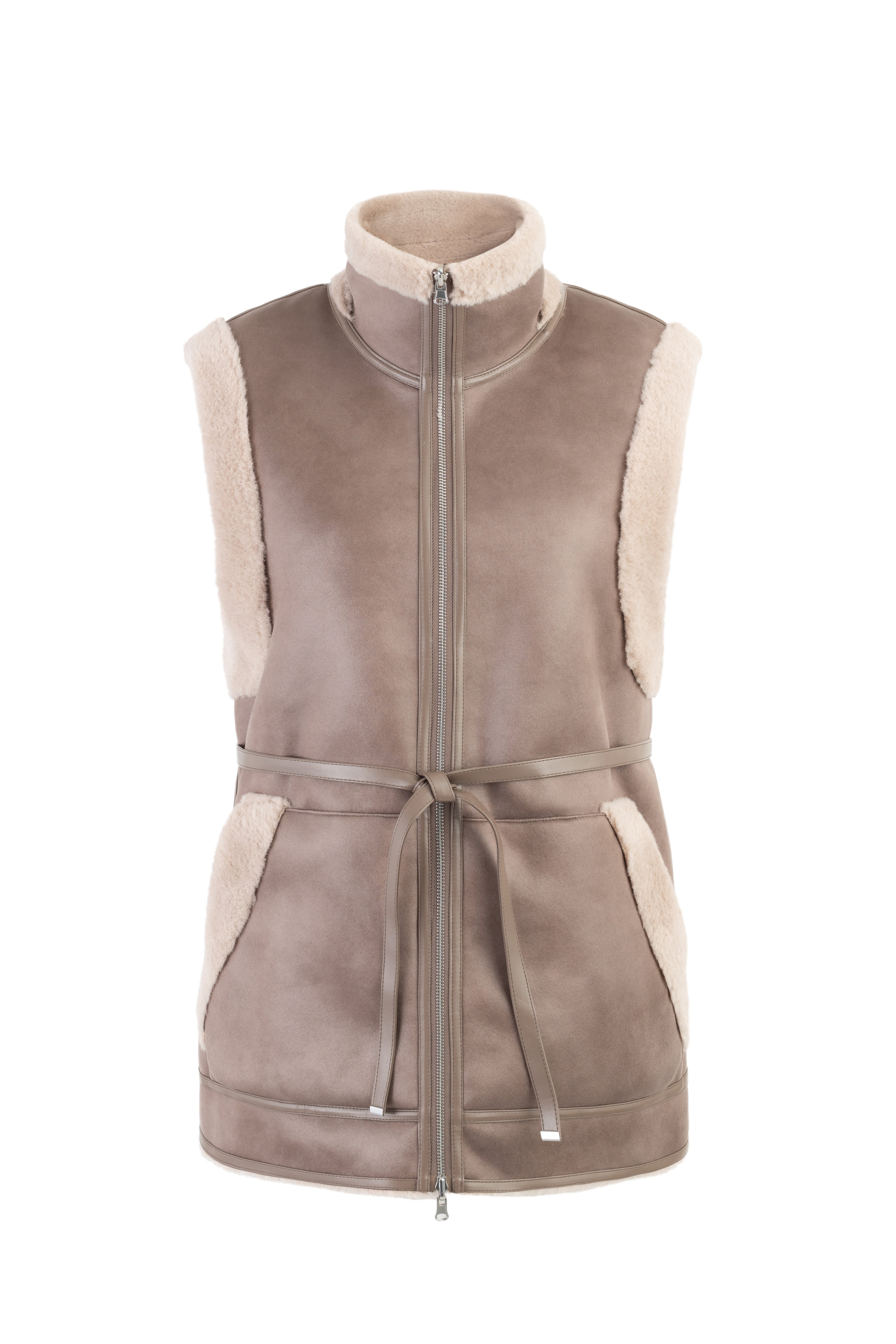 Reversible Gilet in Taupe