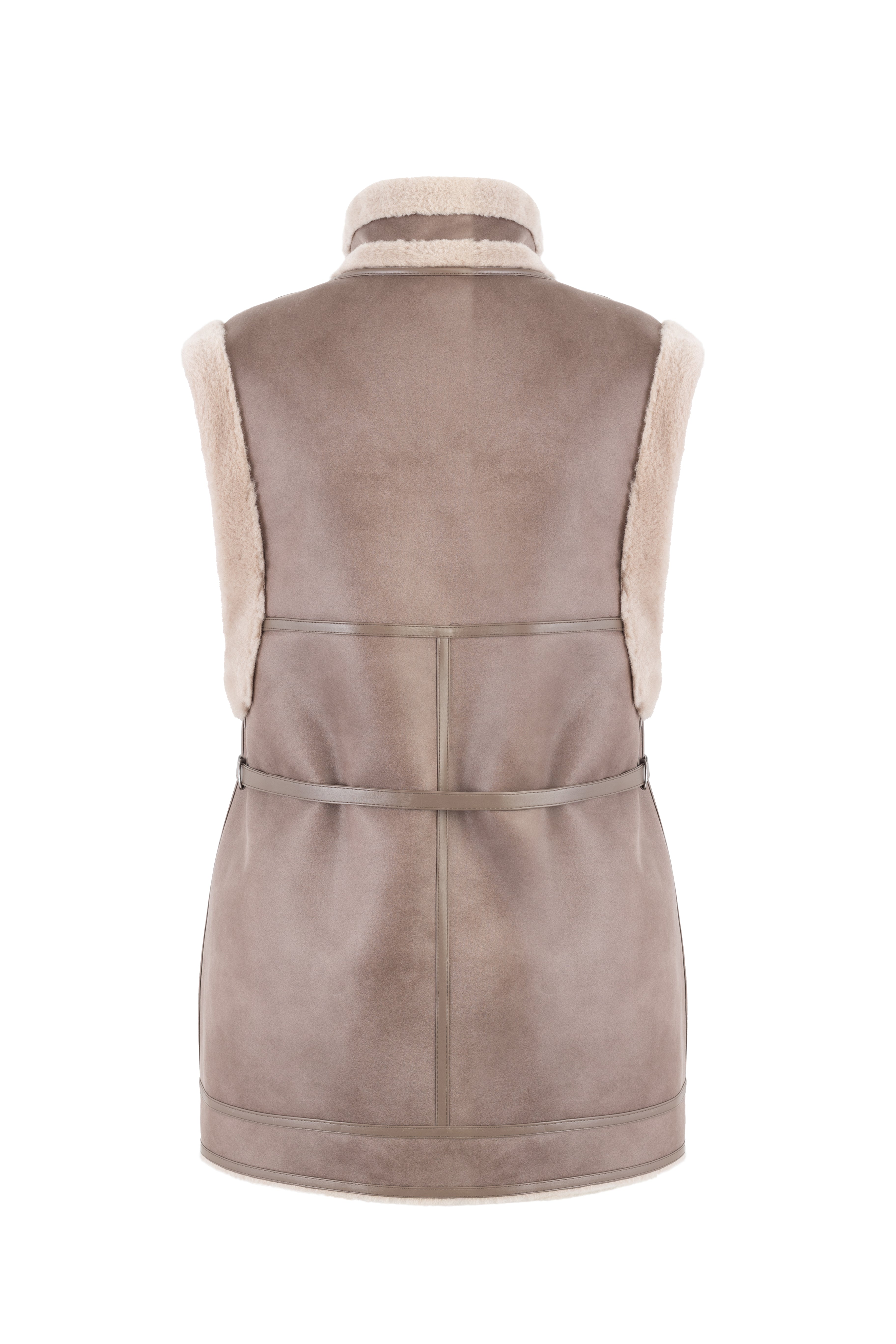 Reversible Gilet in Taupe
