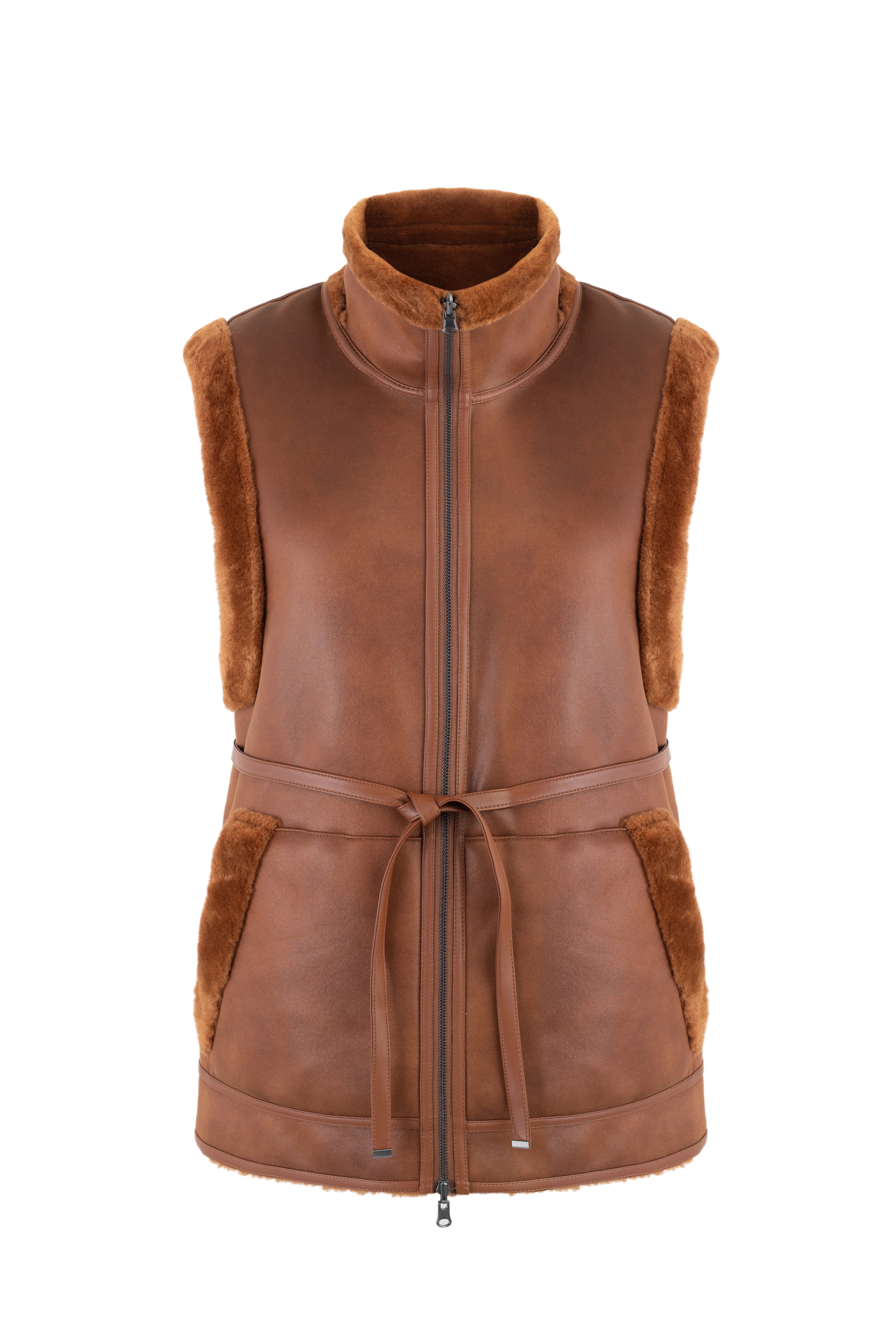Reversible Gilet in Toffee