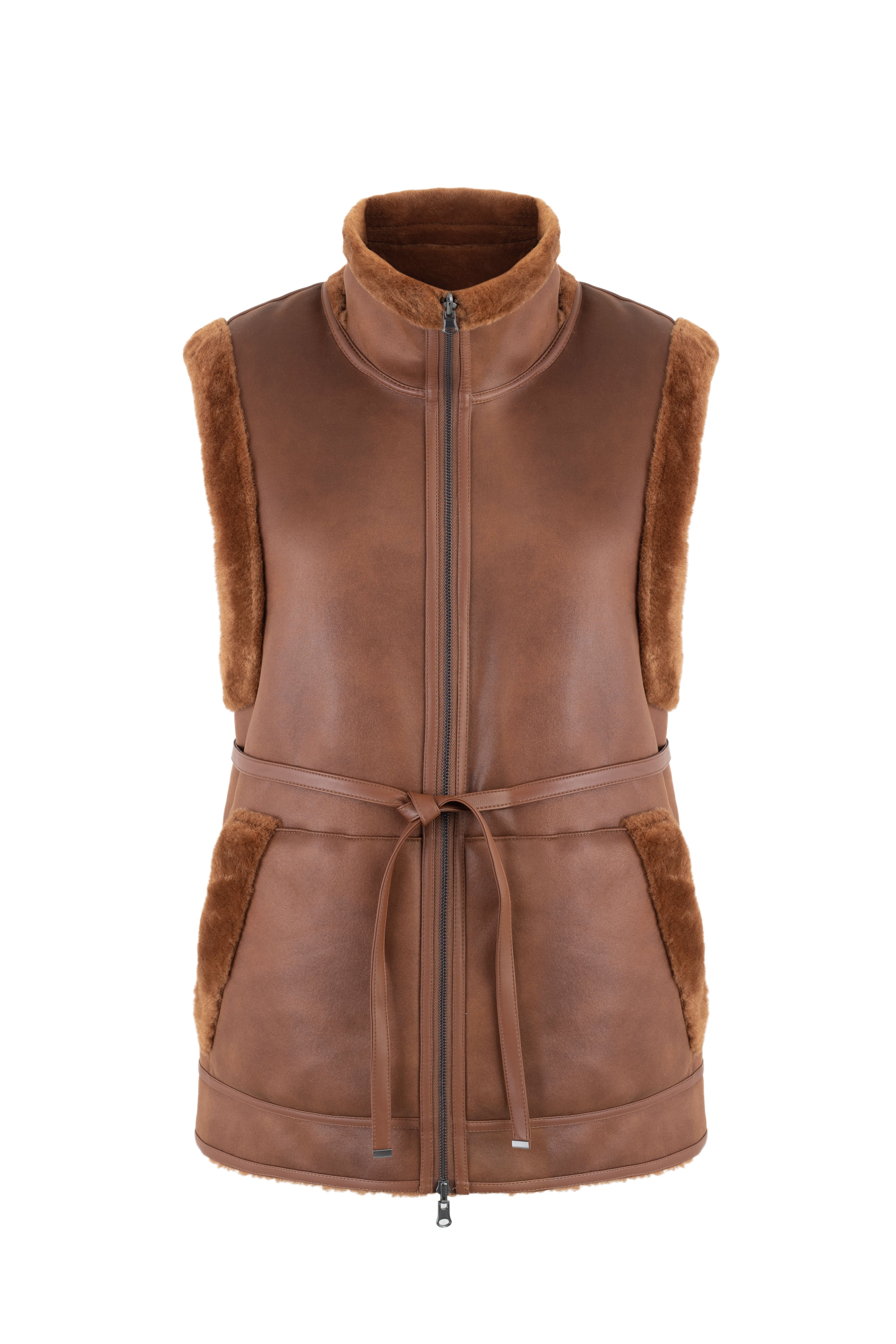 Reversible Gilet in Toffee