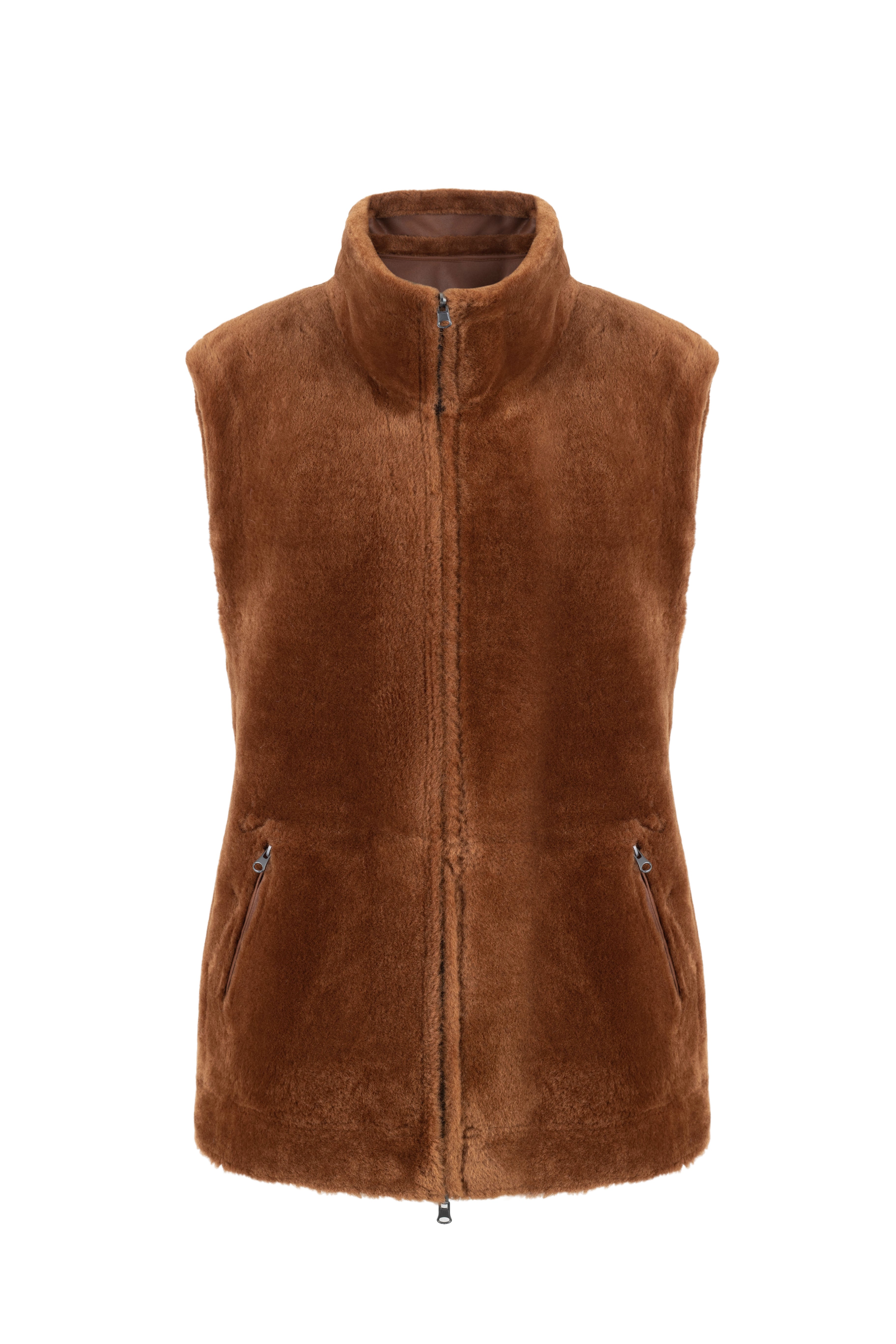 Reversible Gilet in Toffee
