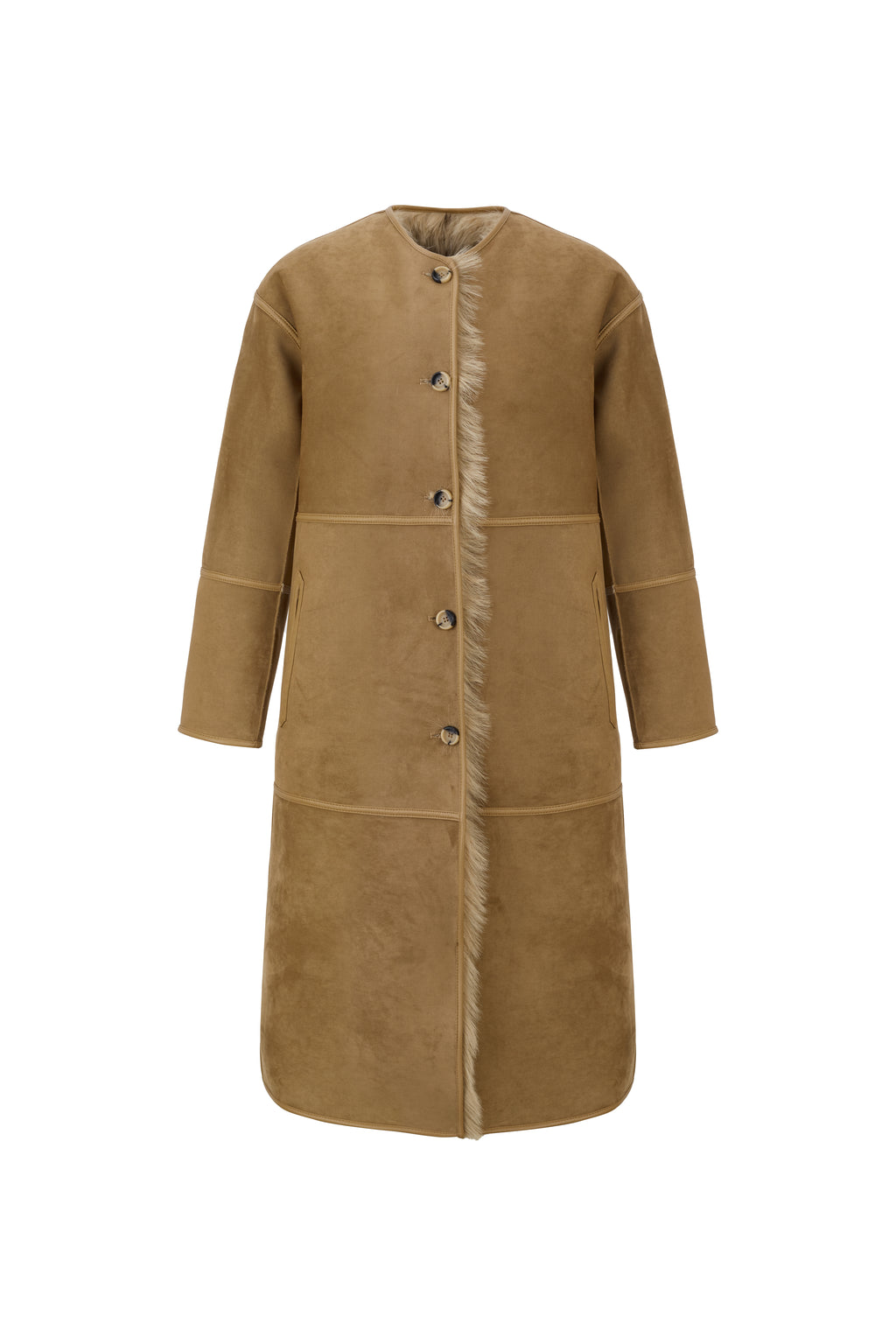 Reversible Faux Toscana Coat in Caramel