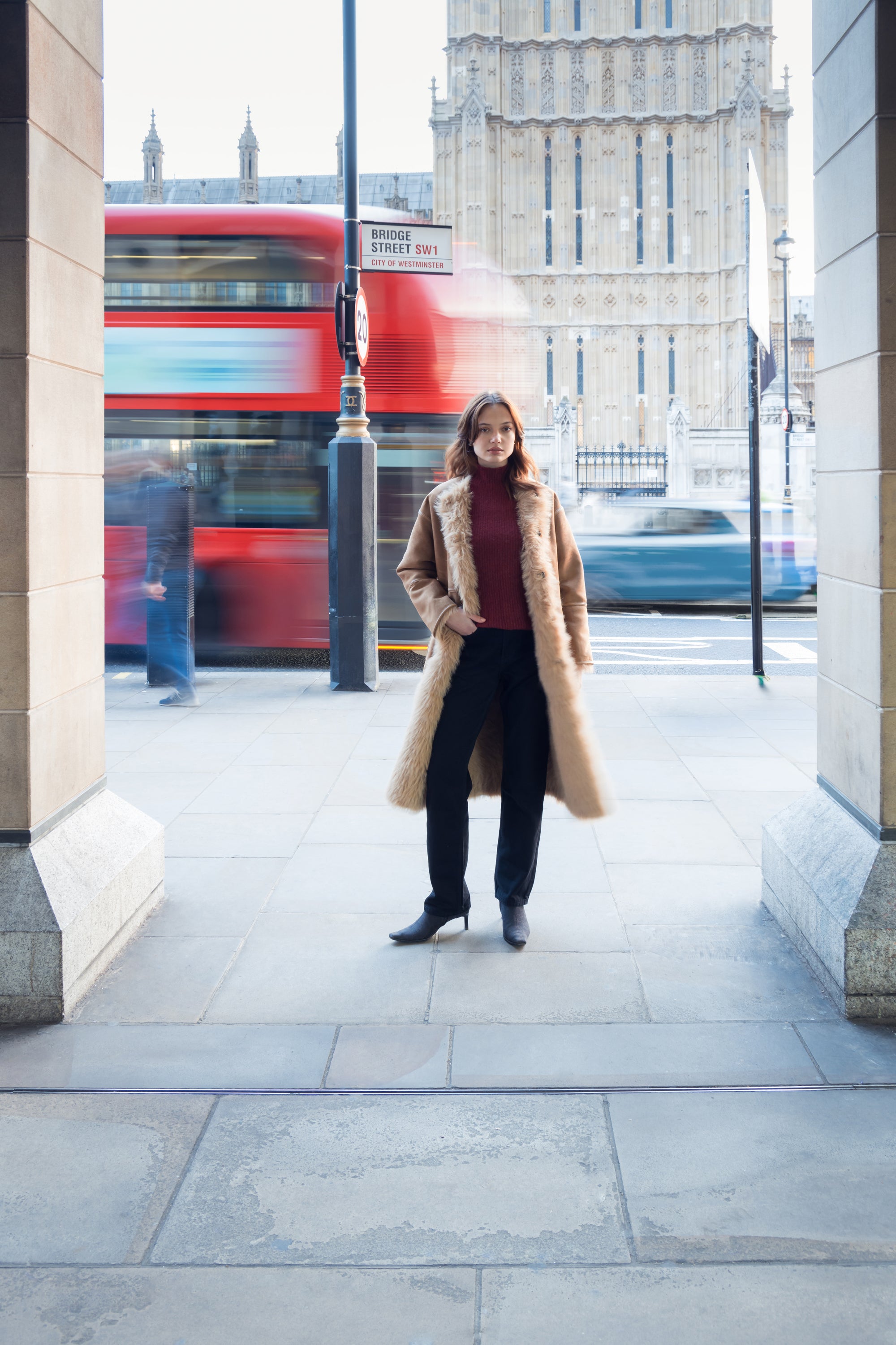 Reversible Faux Toscana Coat in Caramel