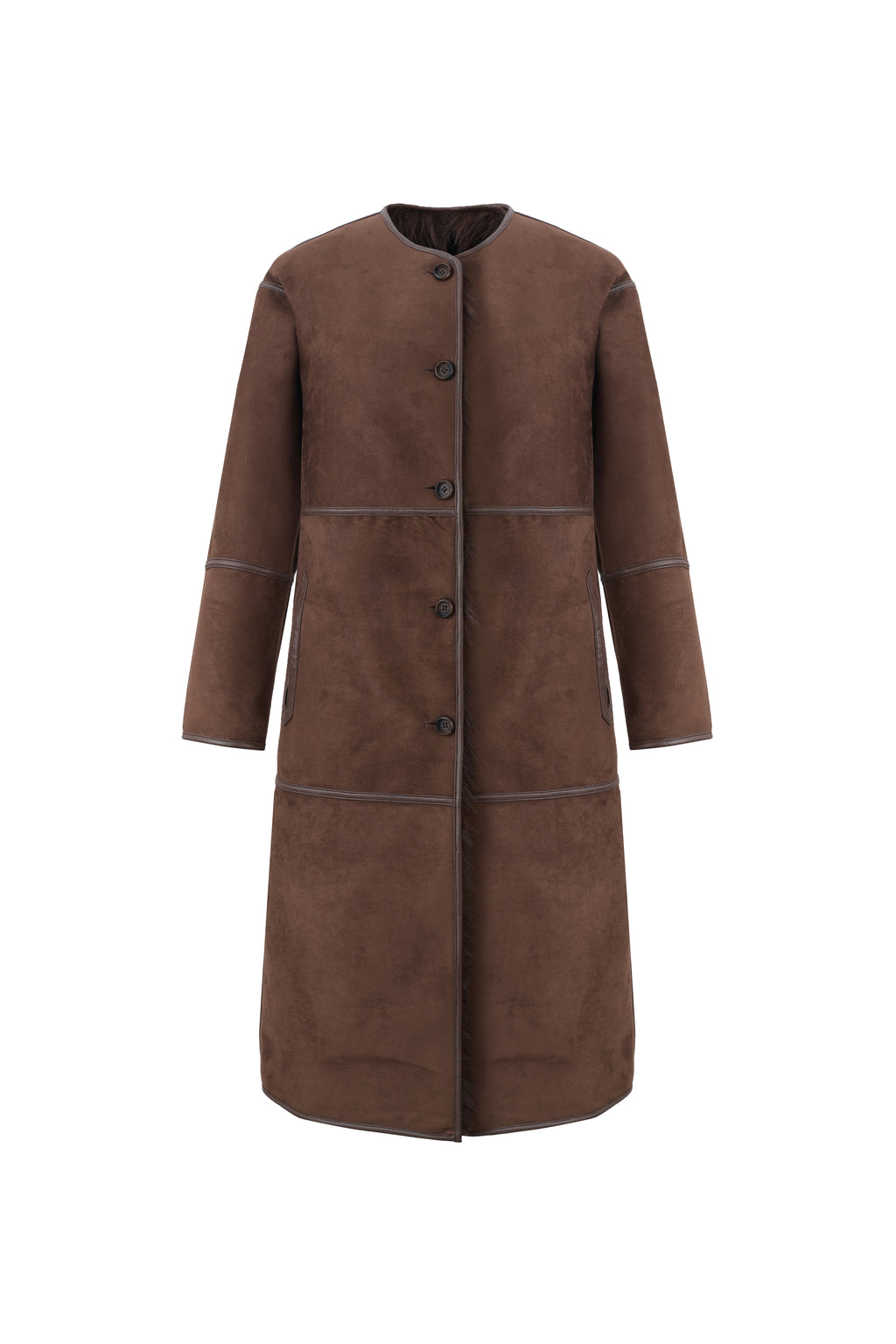 Reversible Faux Toscana Coat in Choc