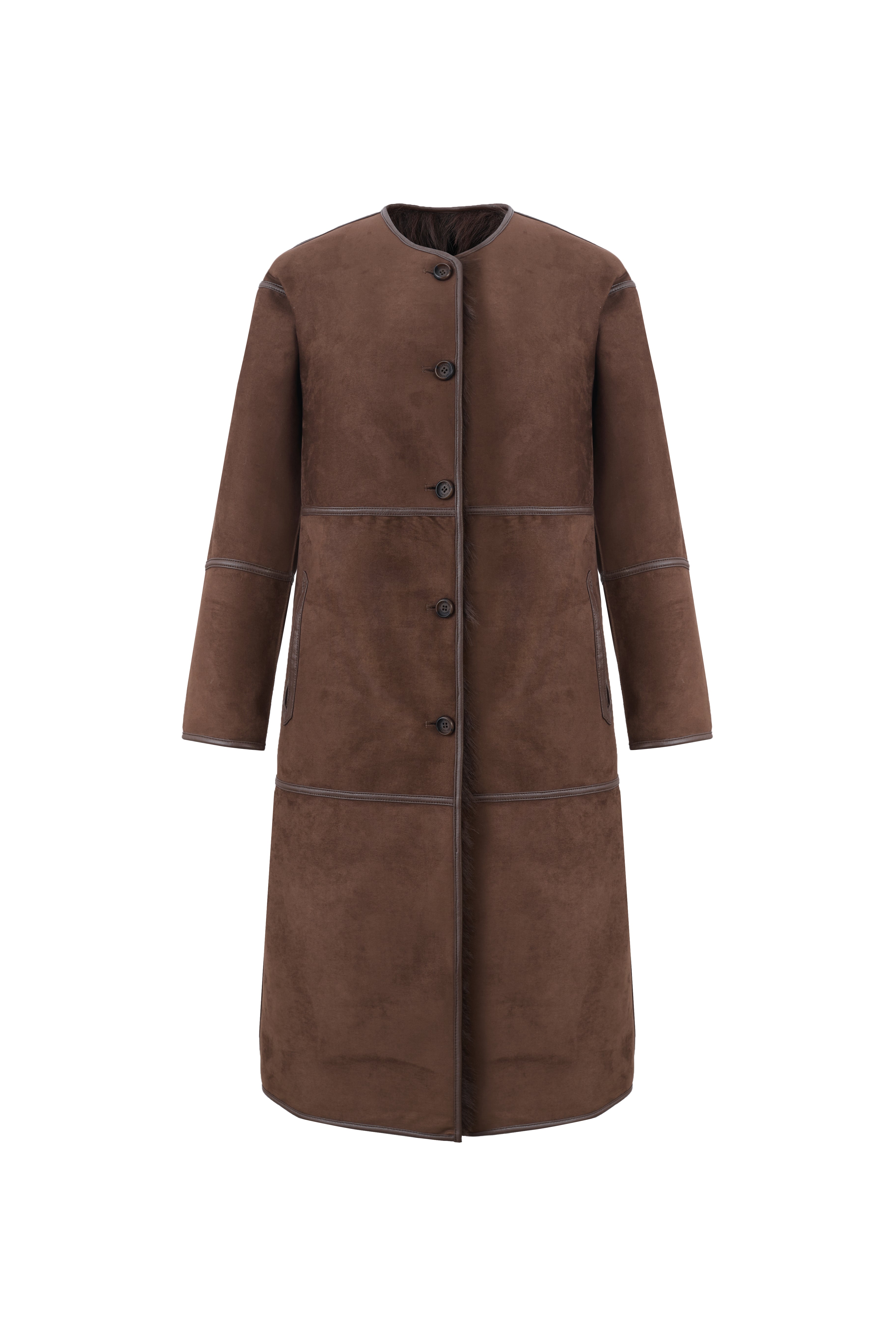 Reversible Faux Toscana Coat in Choc