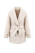 Reversible Belted Coat in Rice