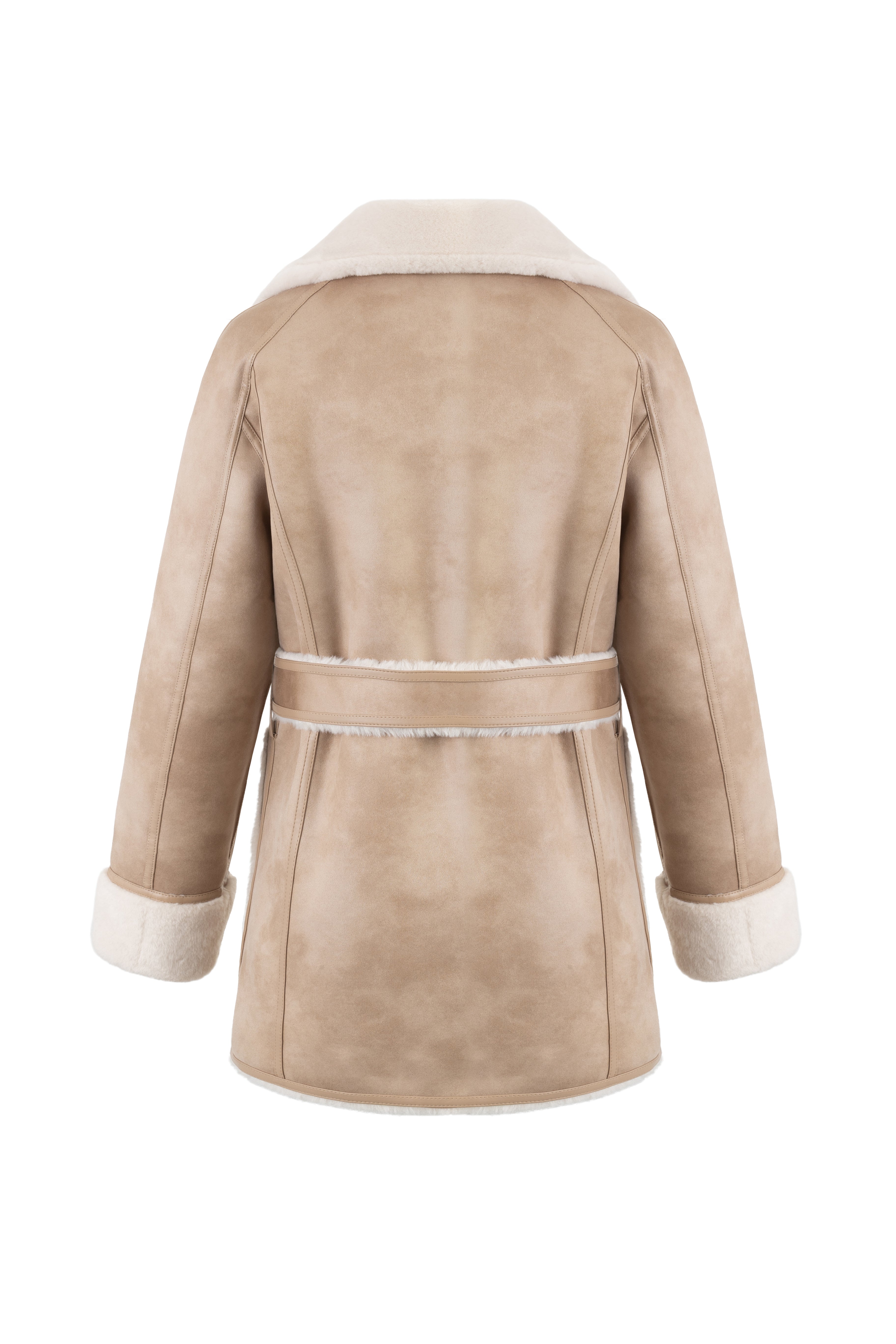 Reversible Belted Coat in Rice