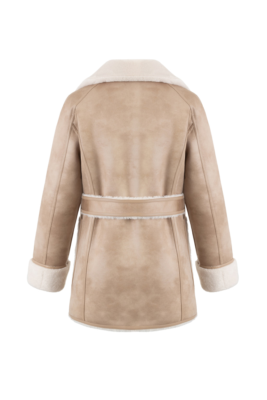 Reversible Belted Coat in Rice
