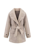 Reversible Belted Coat in Taupe