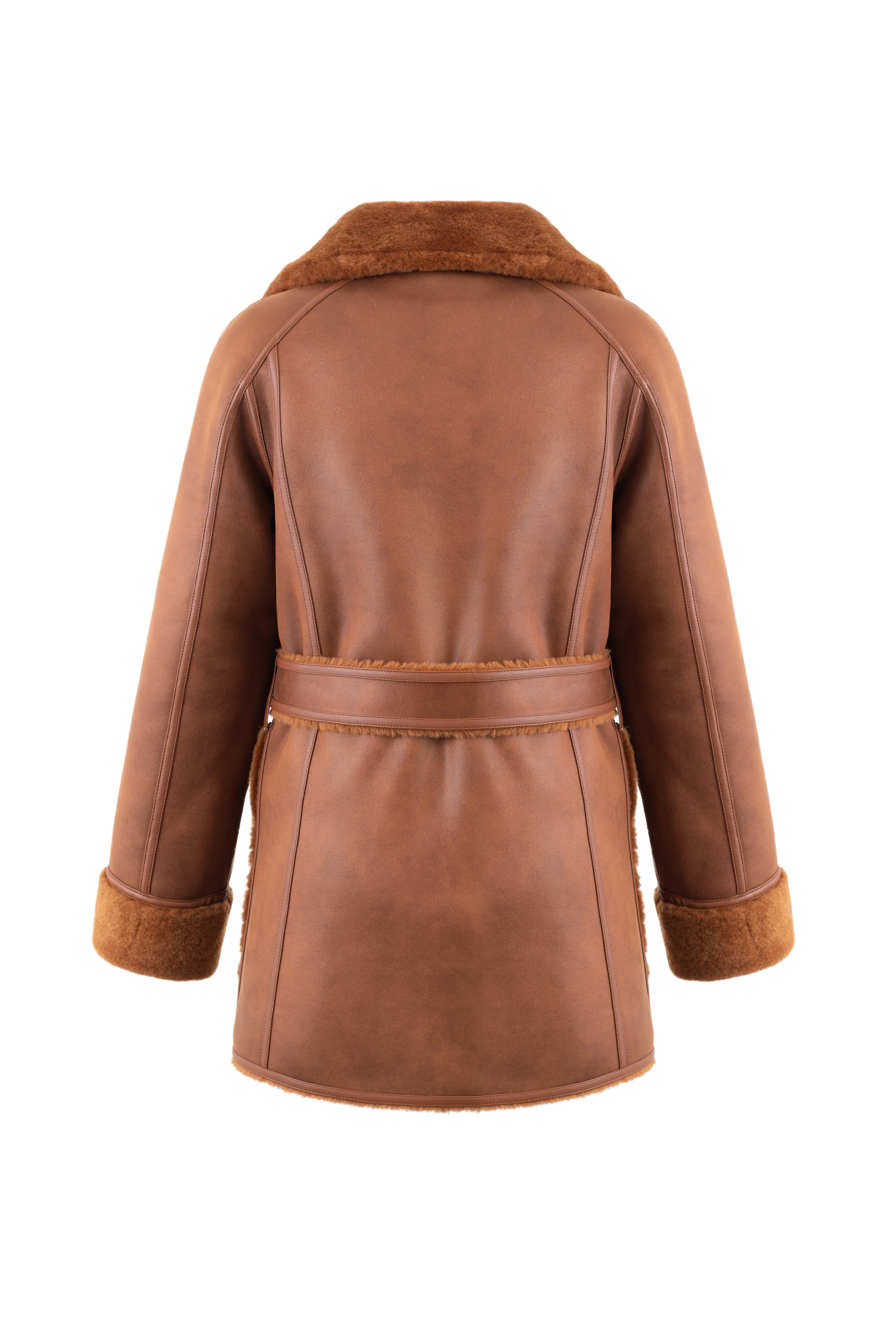Reversible Belted Coat in Toffee
