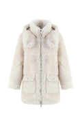 Reversible Coat with Detachable Hood in Chalky