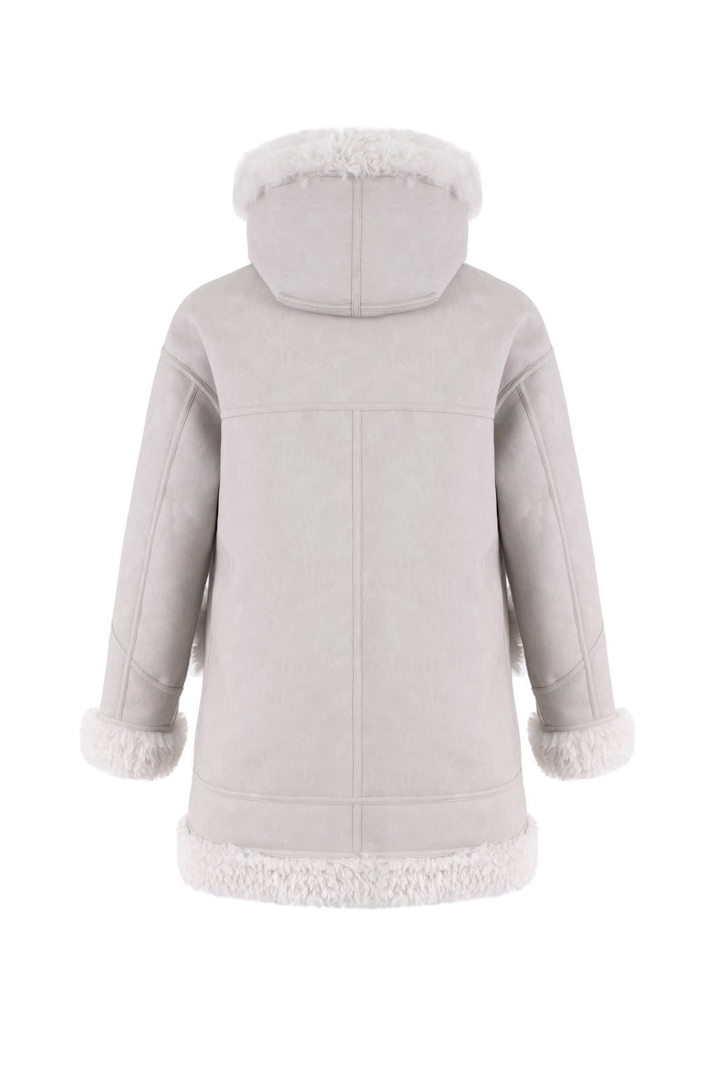 Reversible Coat with Detachable Hood in Chalky