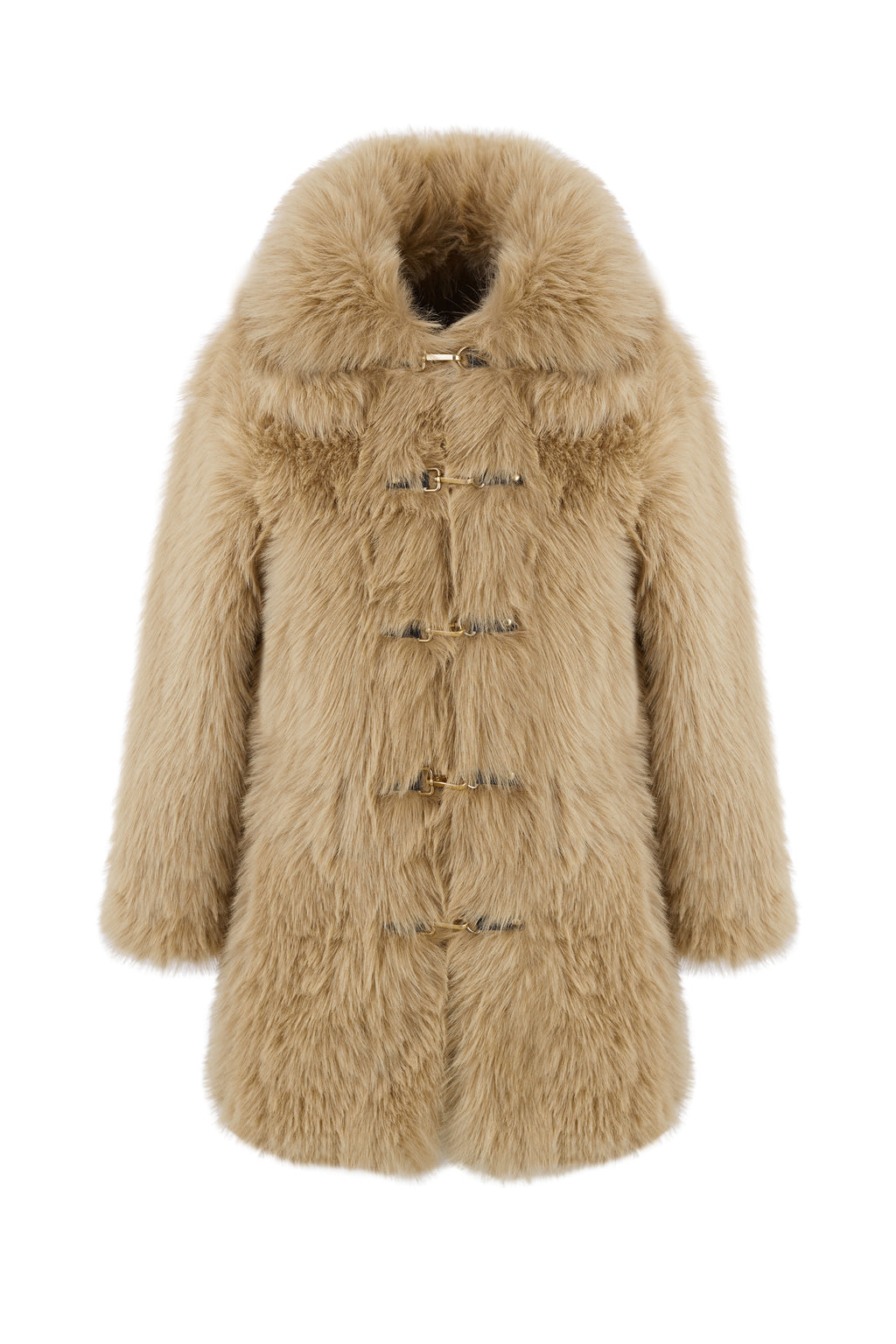 Reversible Duo Coat with Detachable Hood in Caramel