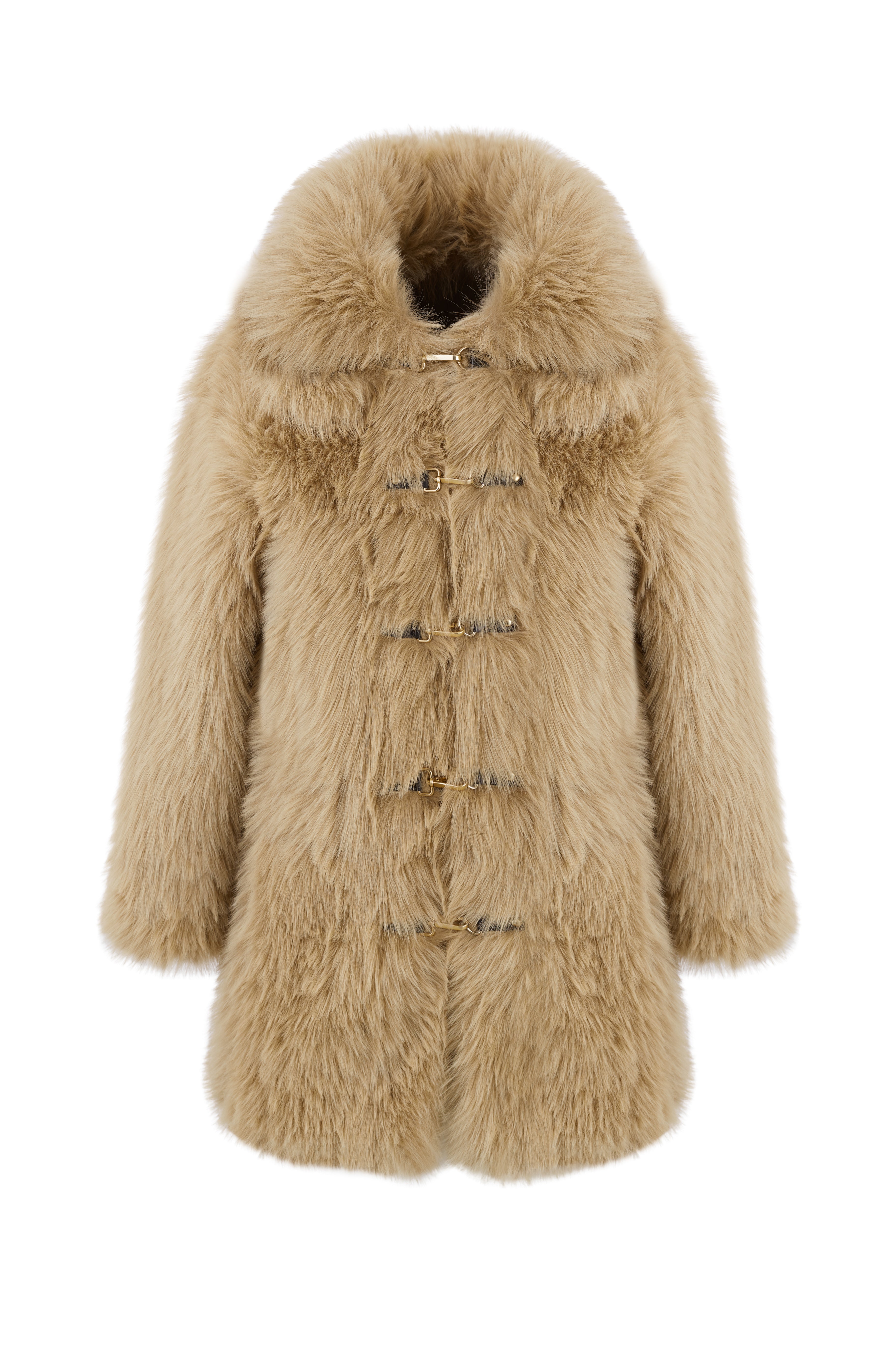 Reversible Duo Coat with Detachable Hood in Caramel