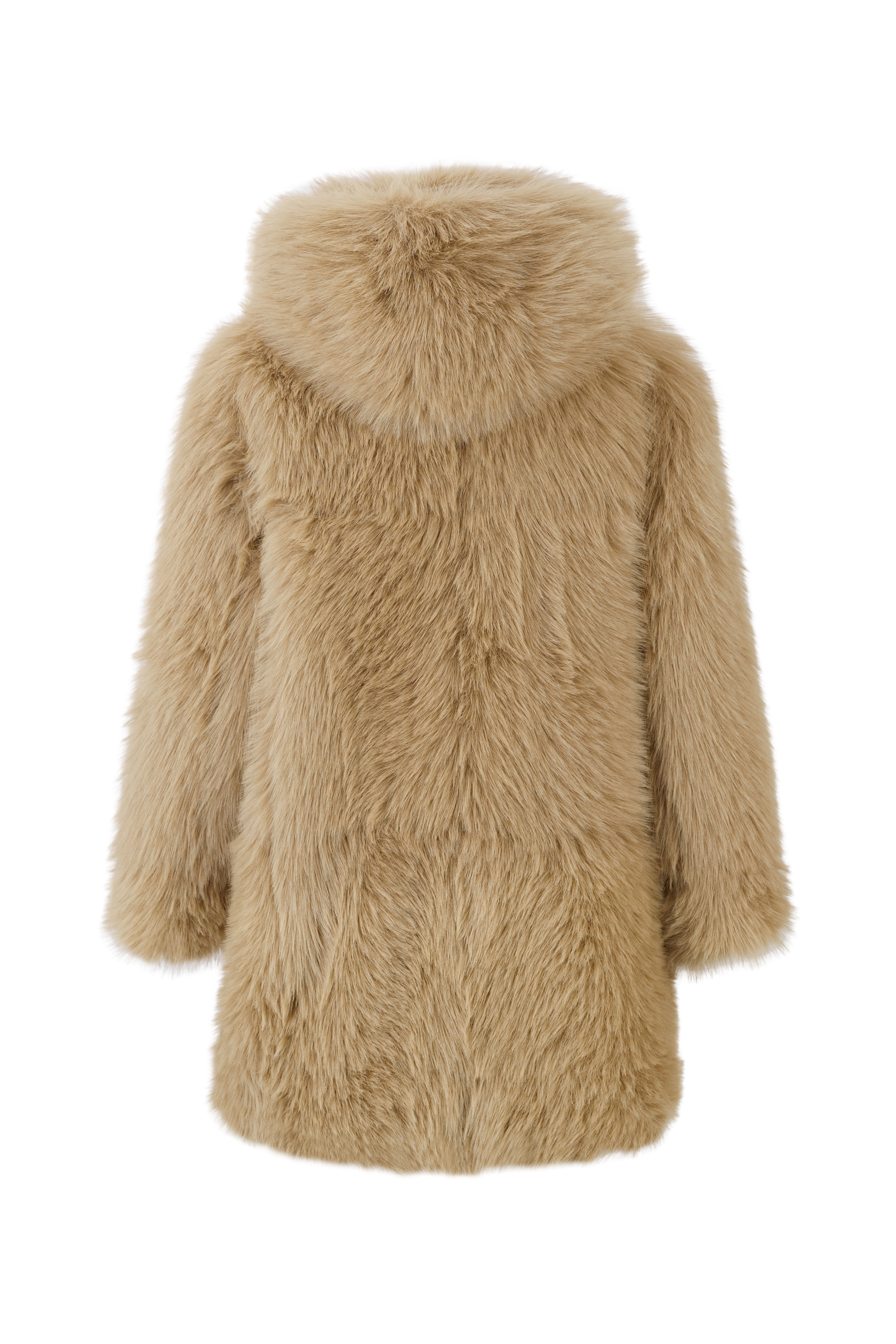 Reversible Duo Coat with Detachable Hood in Caramel