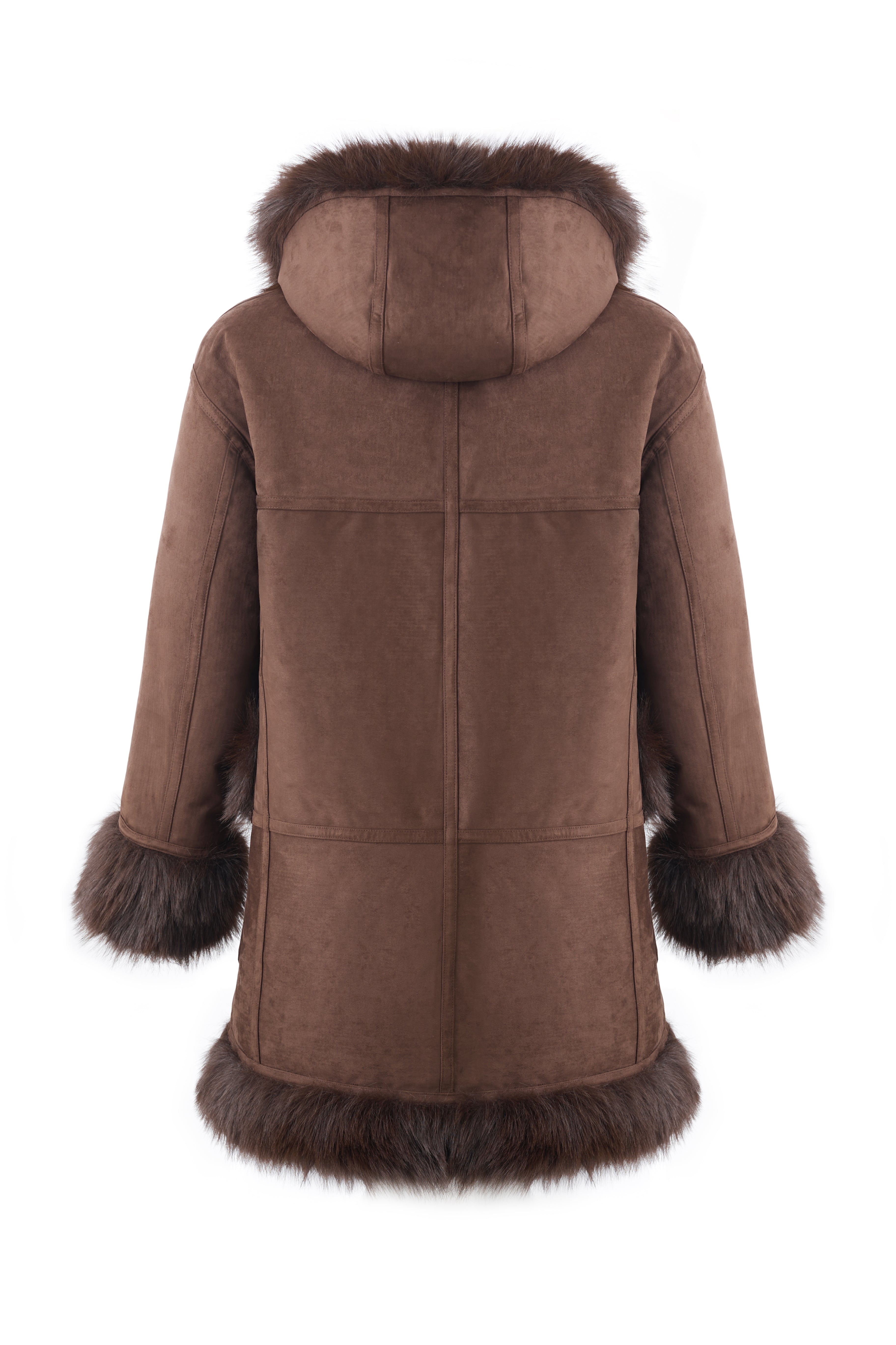 Reversible Duo Coat with Detachable Hood in Choc
