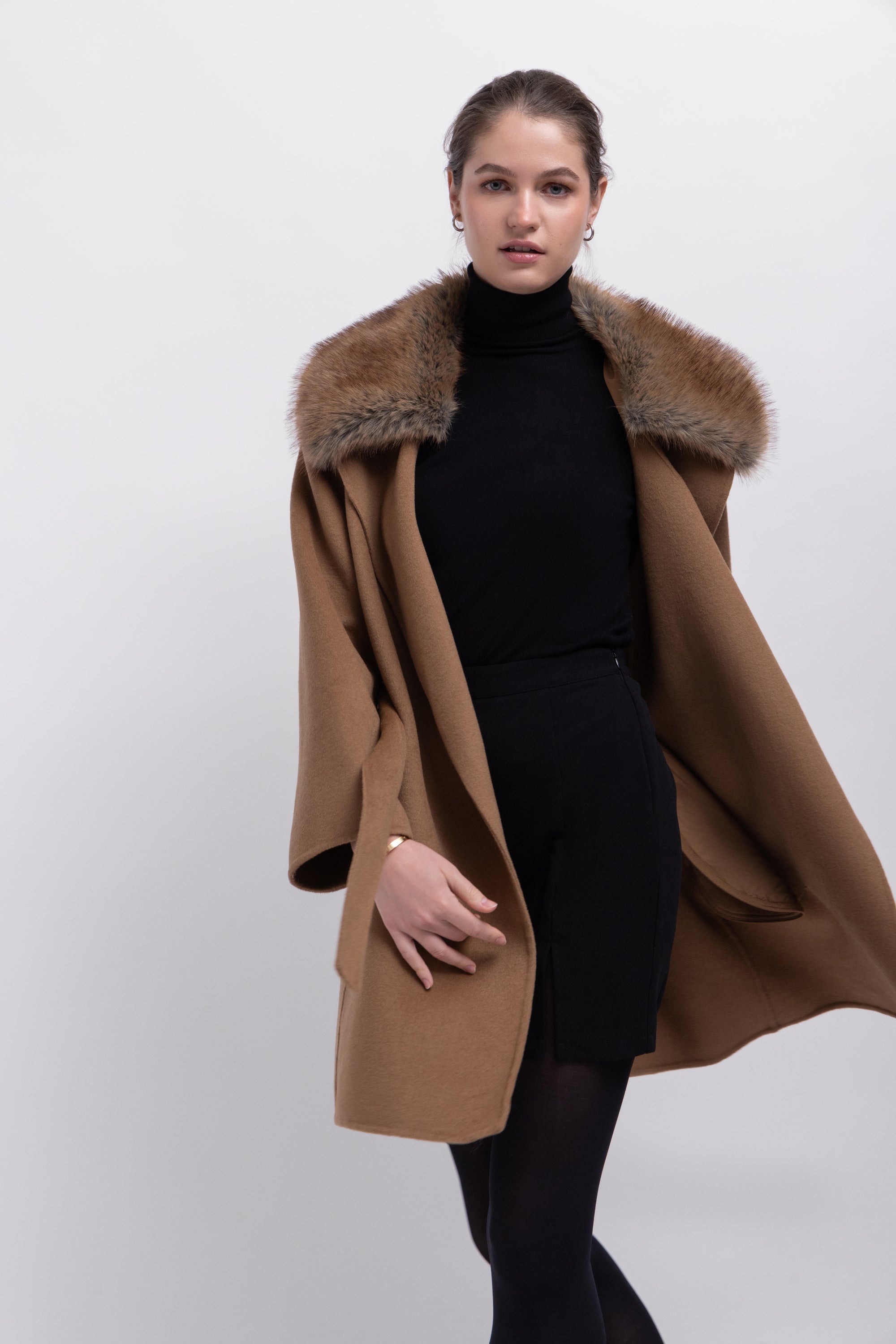 Wool coat in Caramel