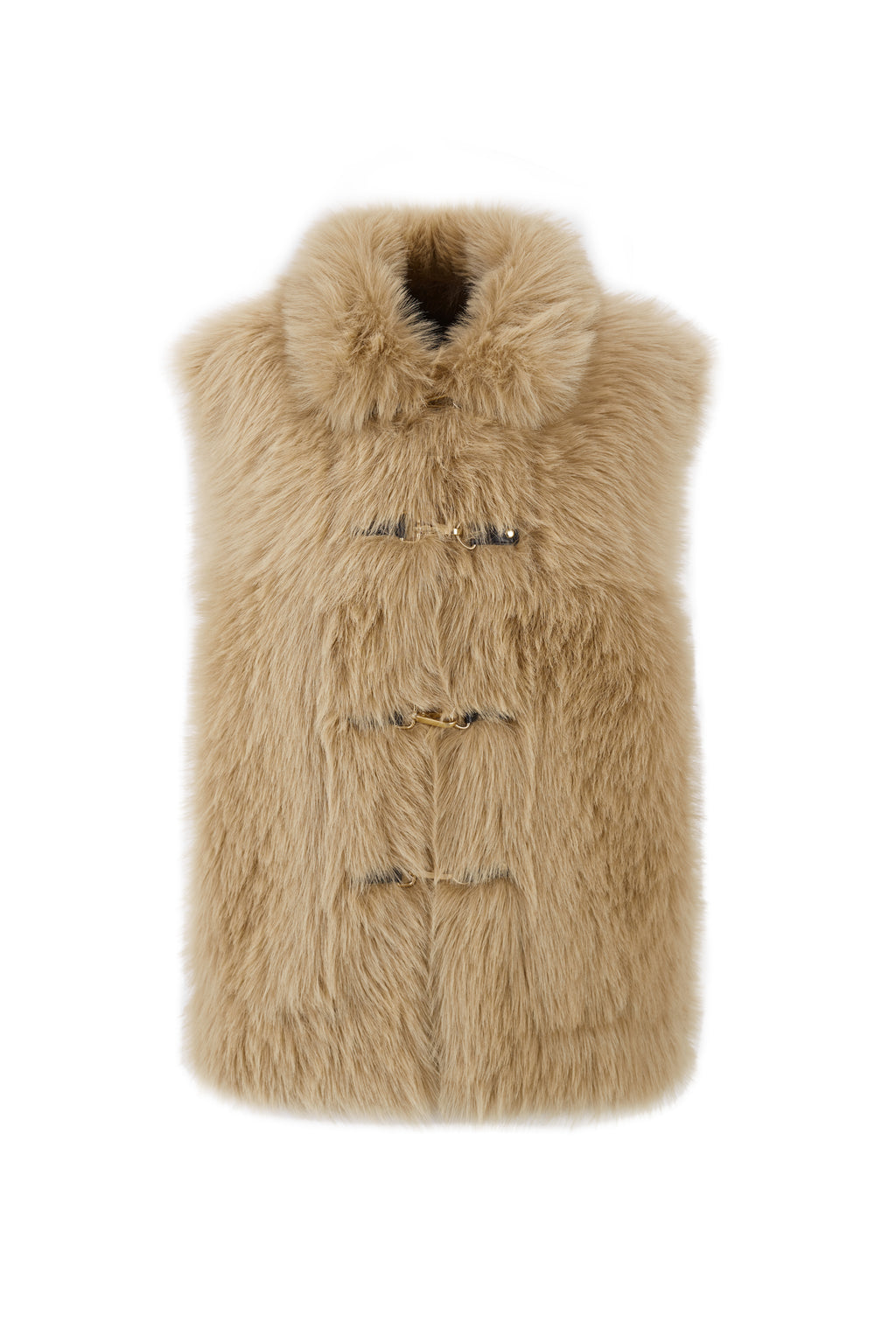 Reversible Faux Fur Gilet in Caramel