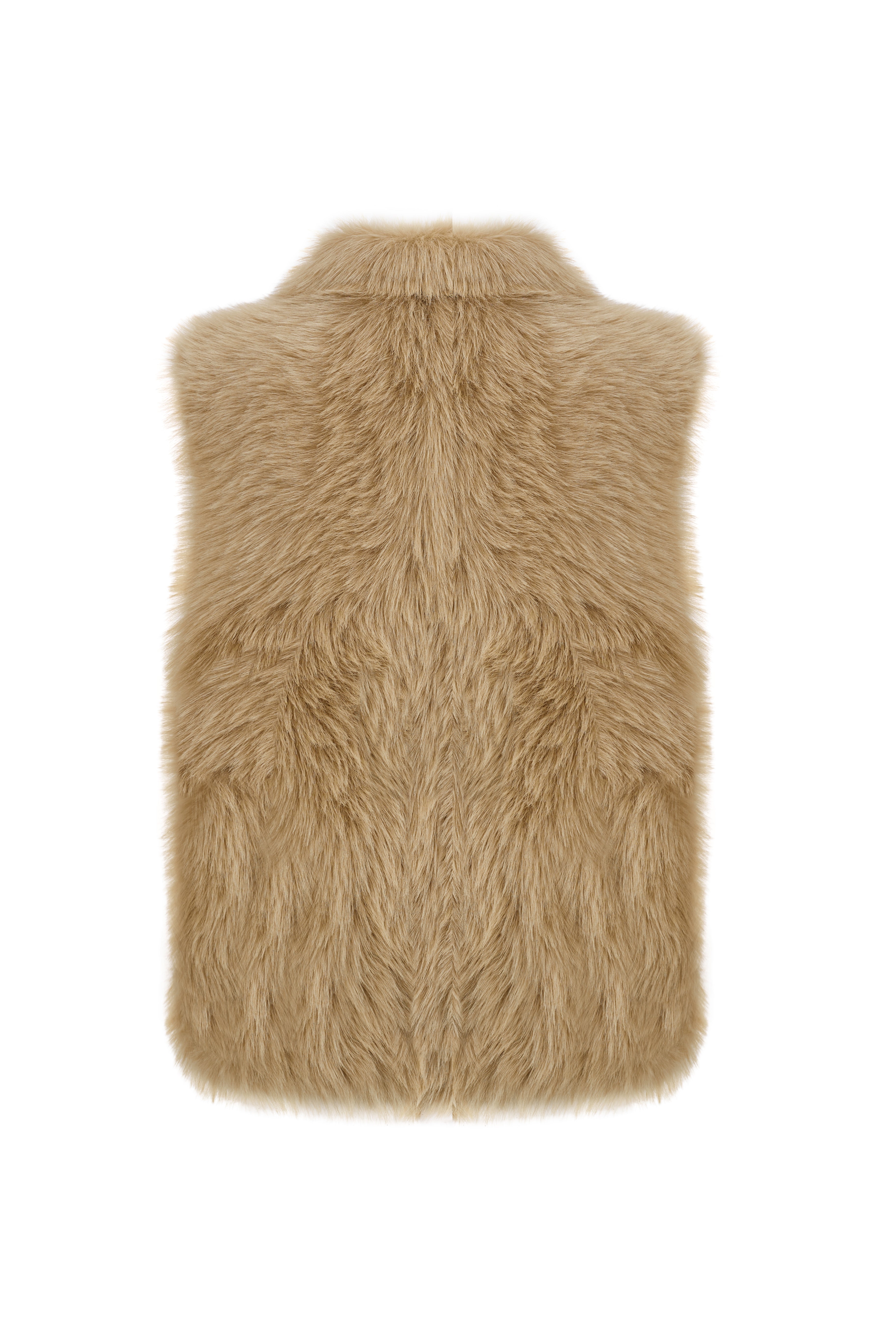 Reversible Faux Fur Gilet in Caramel