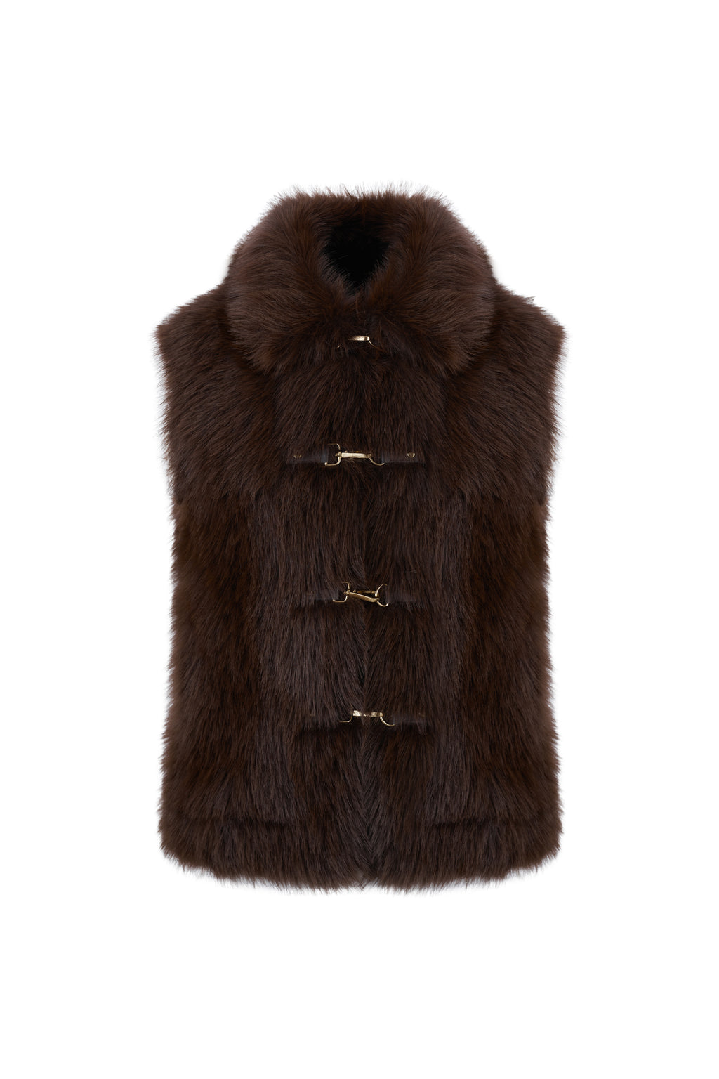 Reversible Faux Fur Gilet in Choc