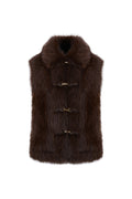 Reversible Faux Fur Gilet in Choc
