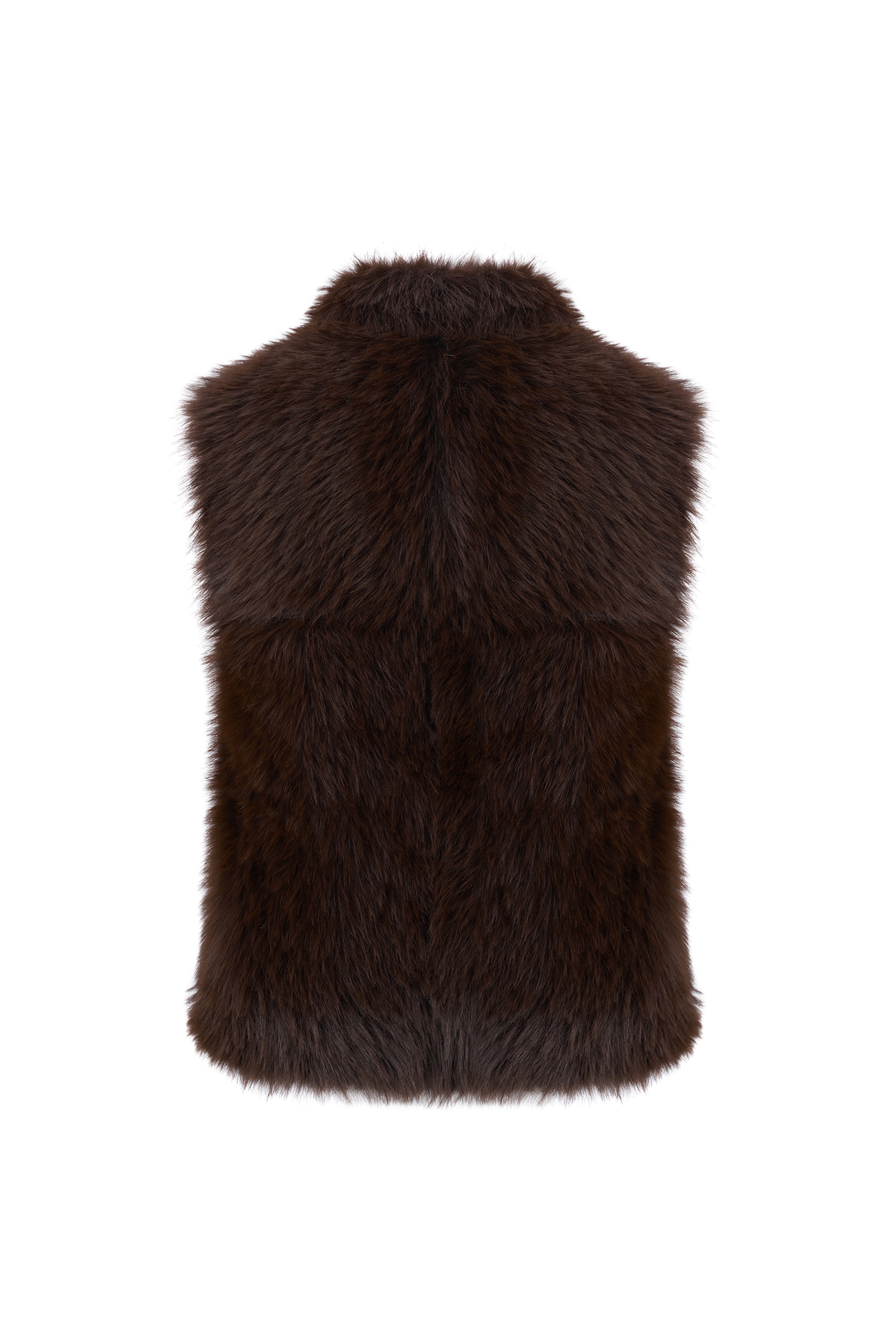 Reversible Faux Fur Gilet in Choc