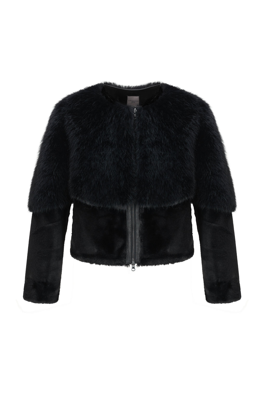 Collarless Blouson in Black