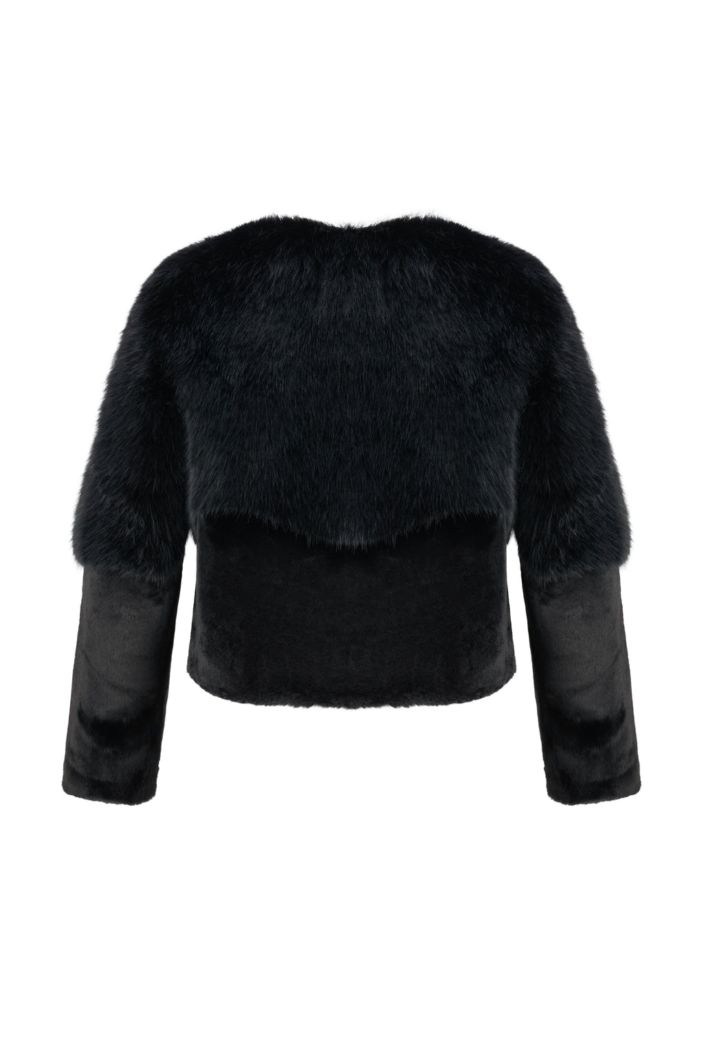 Collarless Blouson in Black