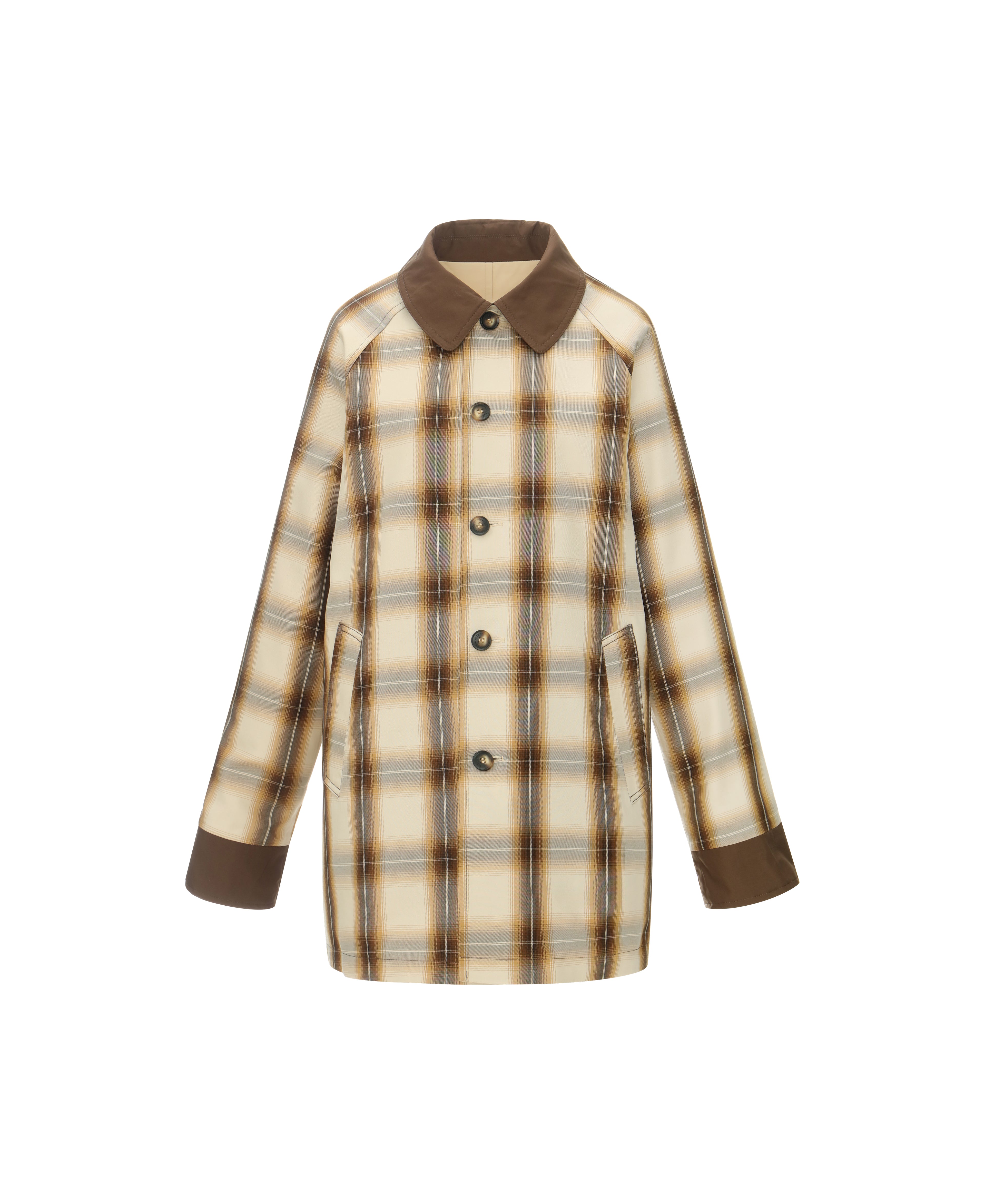 Reversible Short Mac in Vanilla & Check