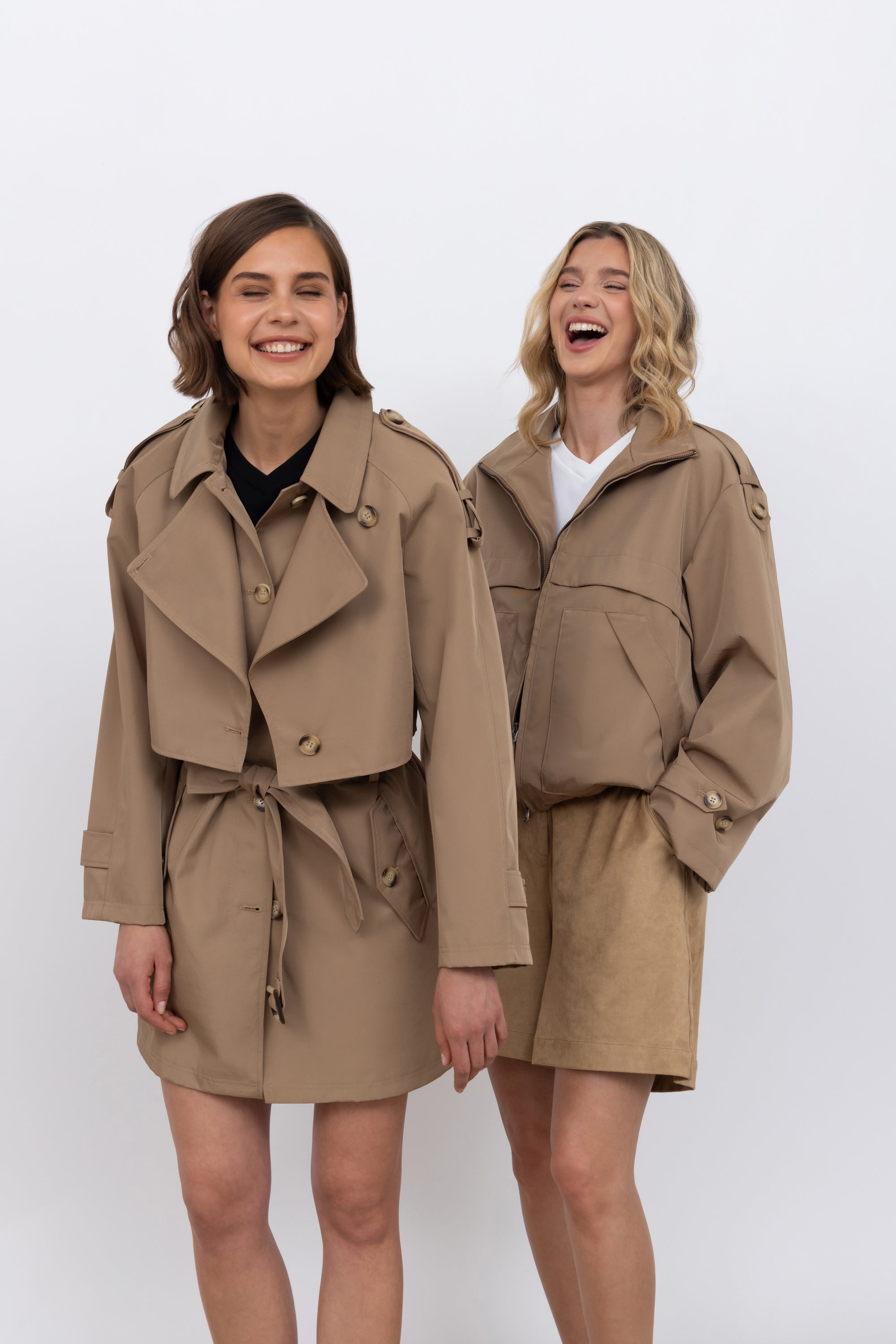Two Part Trench Coat in Camel