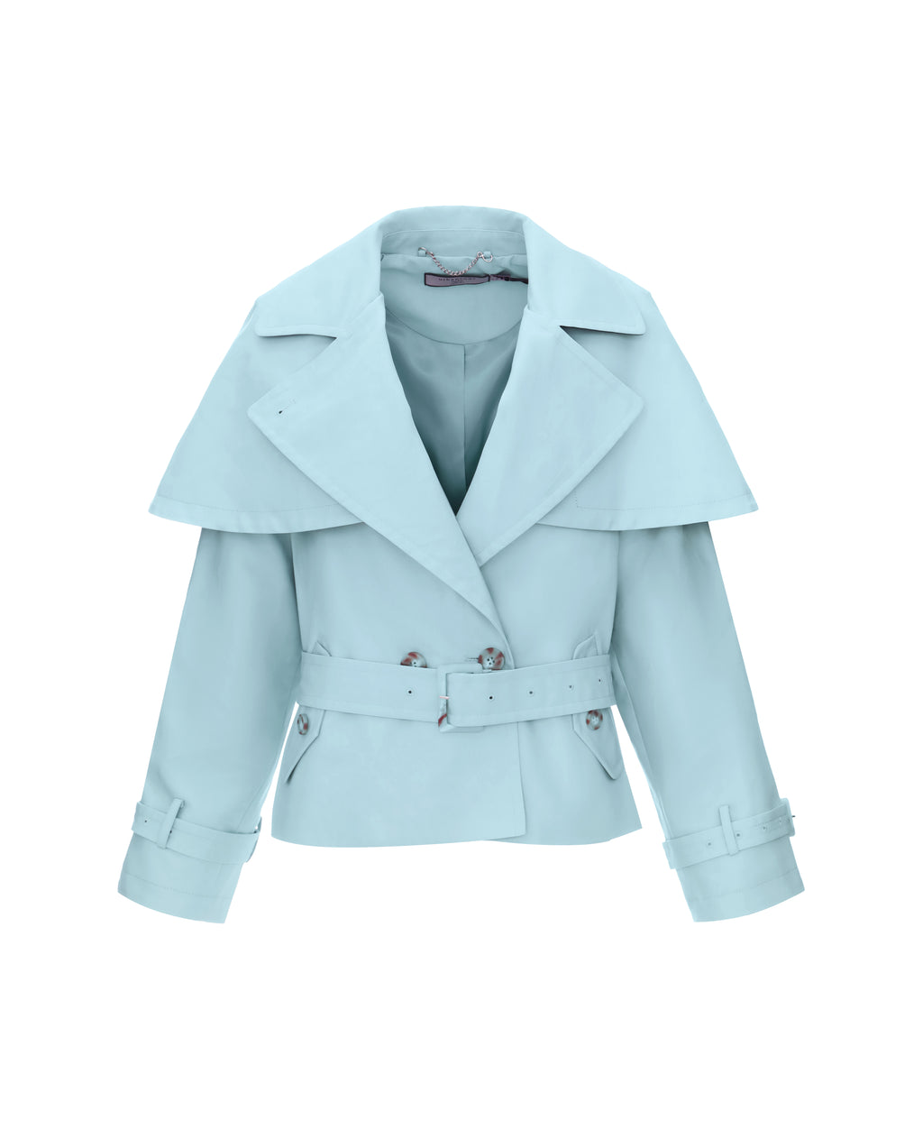 Trench Jacket with Detachable Cape in Sky
