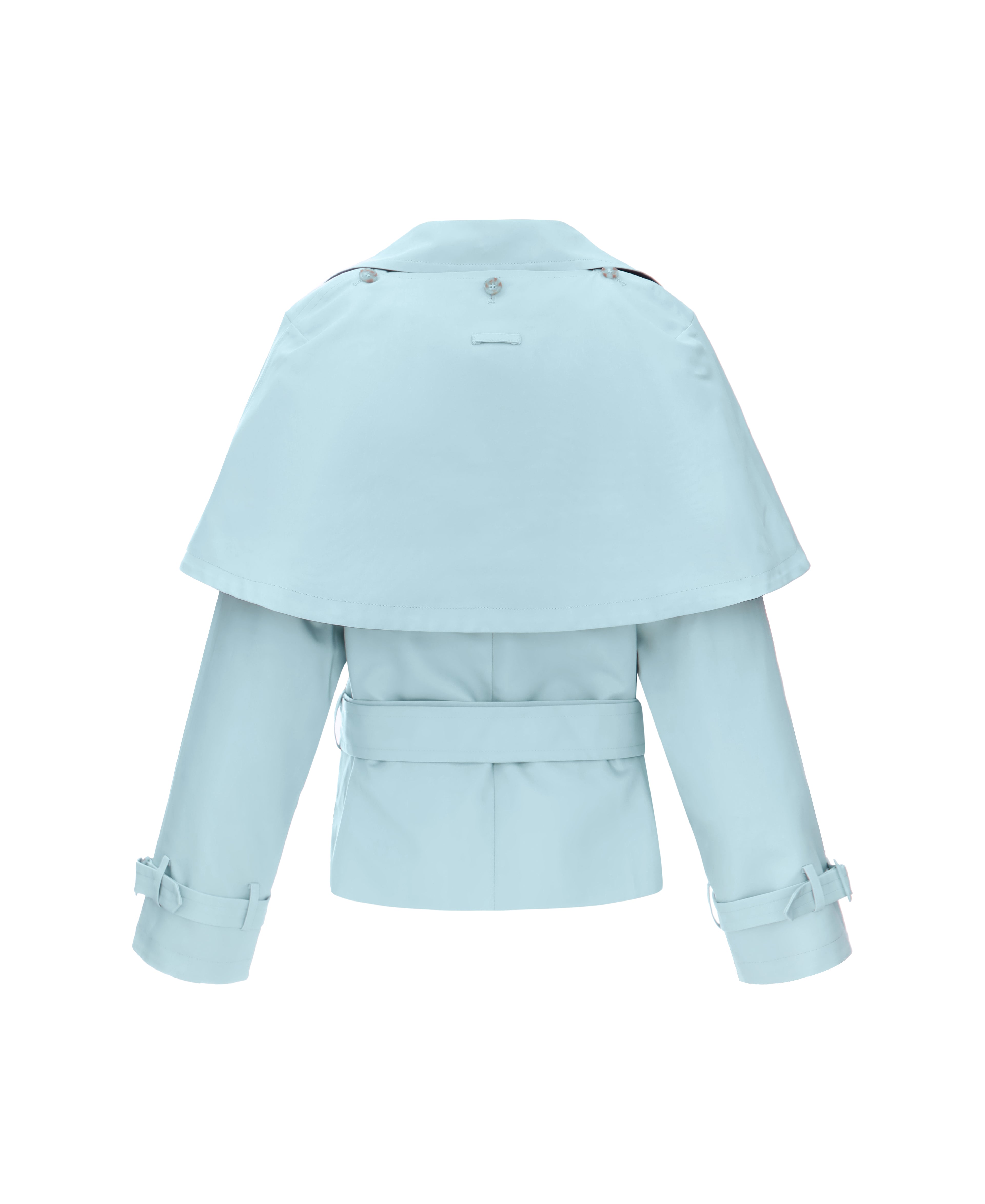 Trench Jacket with Detachable Cape in Sky